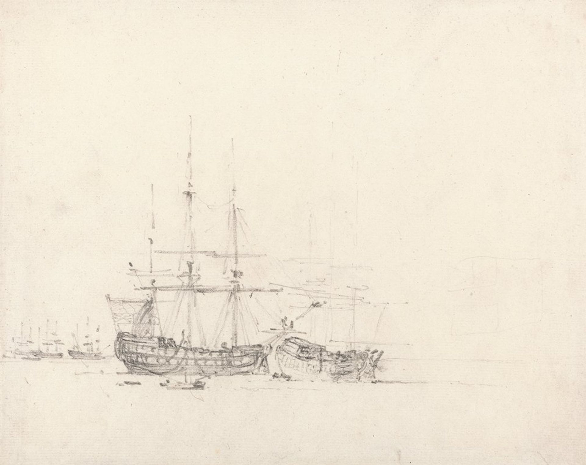 Two Ships at Anchor by John Constable
