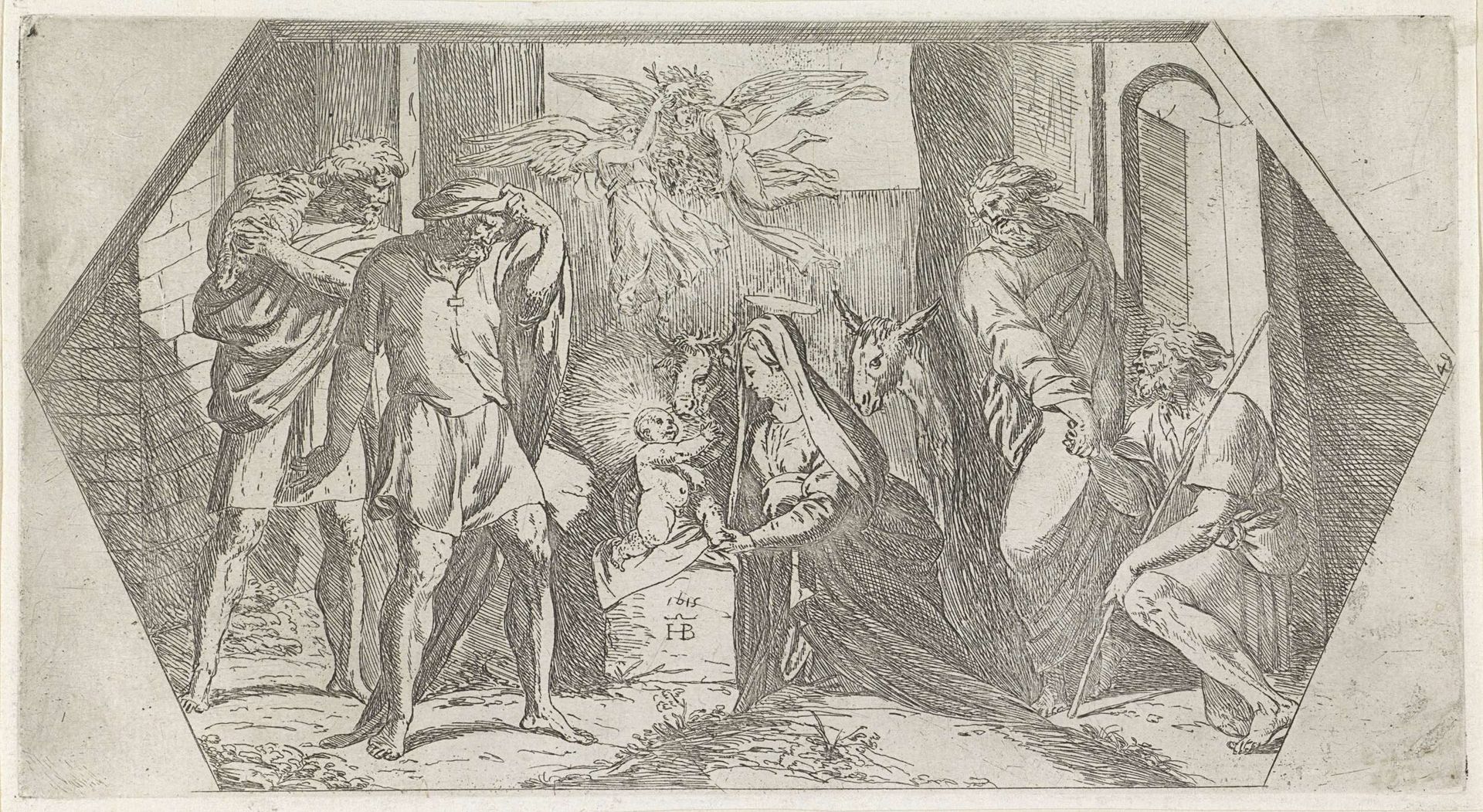 Aanbidding door de herders by Orazio Borgianni