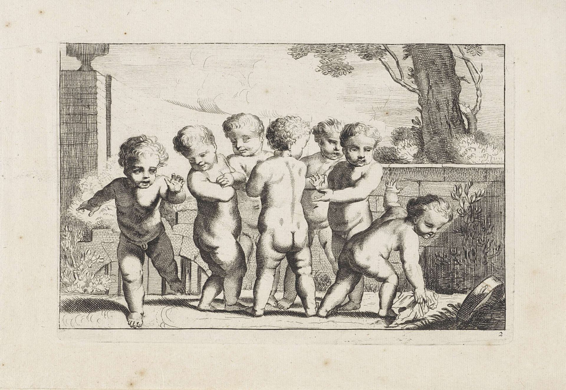 Putti spelen zakdoekje leggen by Anonymous