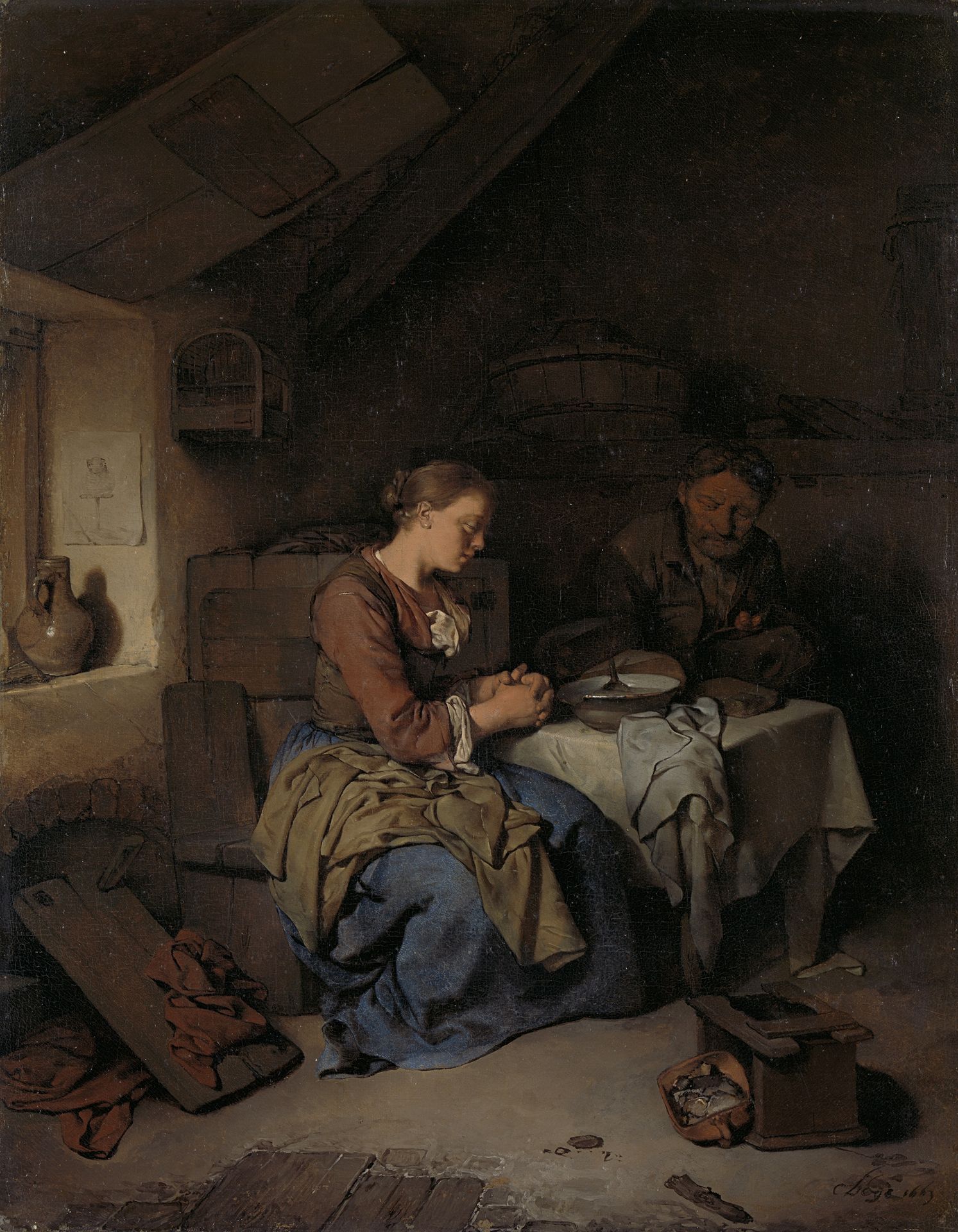Saying Grace by Cornelis Bega