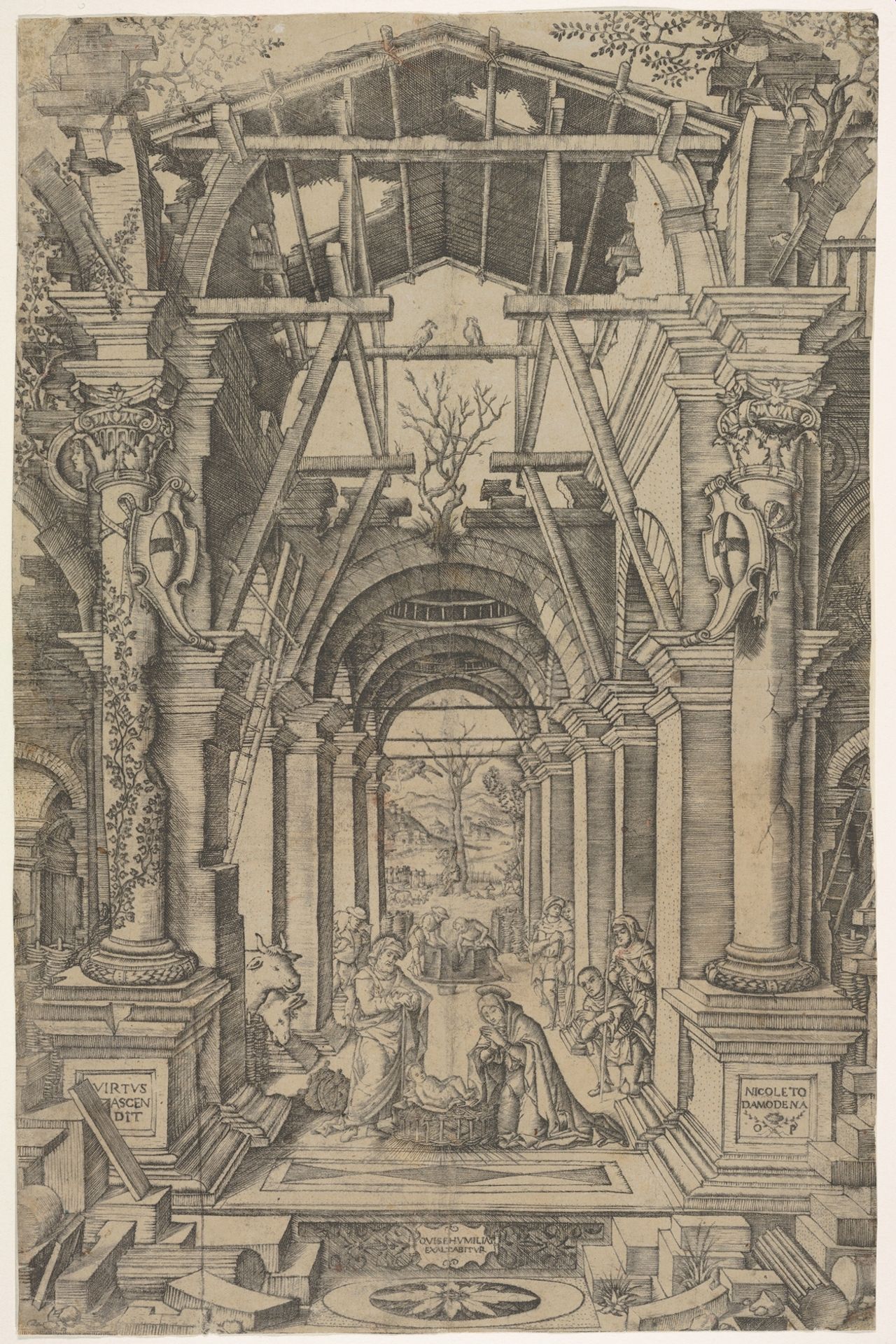 The Nativity and Adoration of the Shepherds by Nicoletto da Modena
