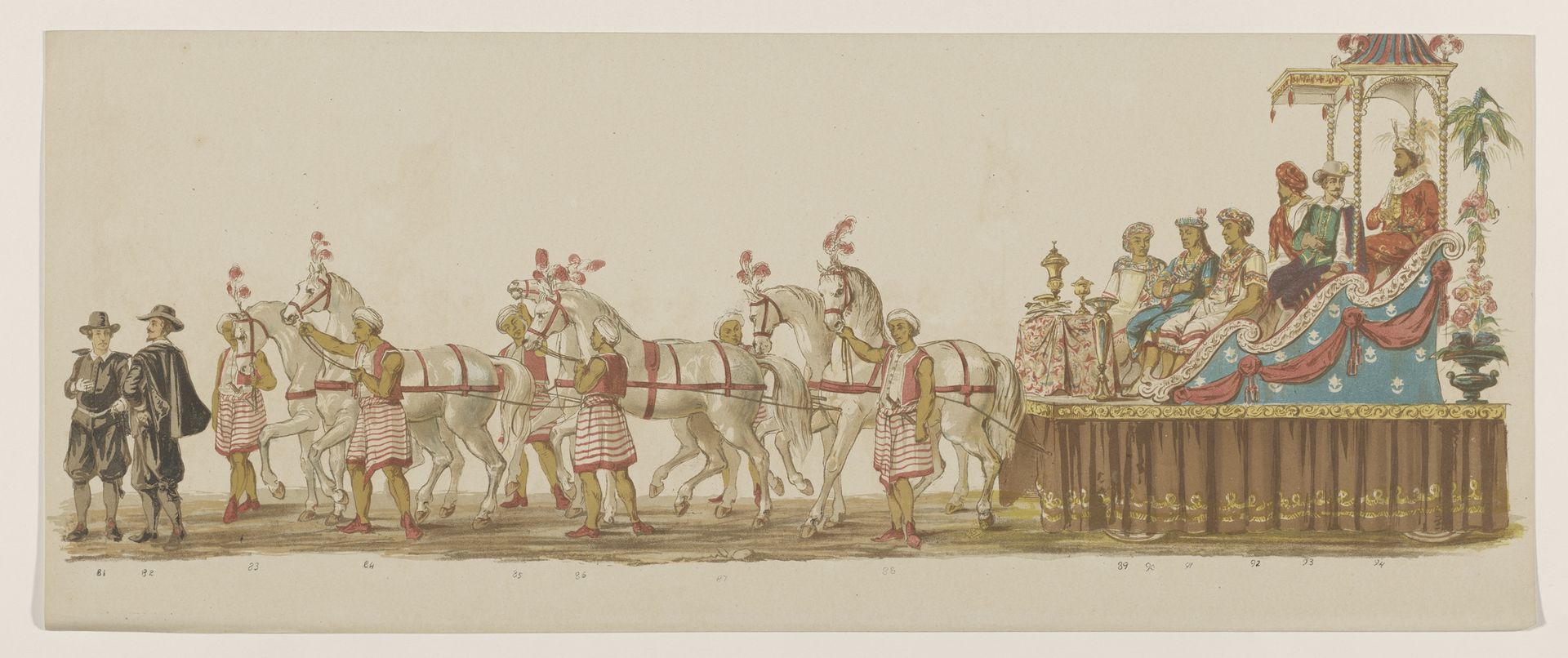 Zesde groep in Delftse optocht van 1862 by Willem Bernardus IJzerdraat