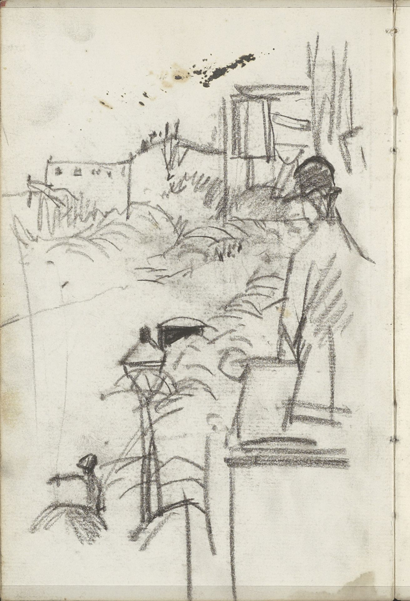 Stadsgezicht met figuren by George Hendrik Breitner