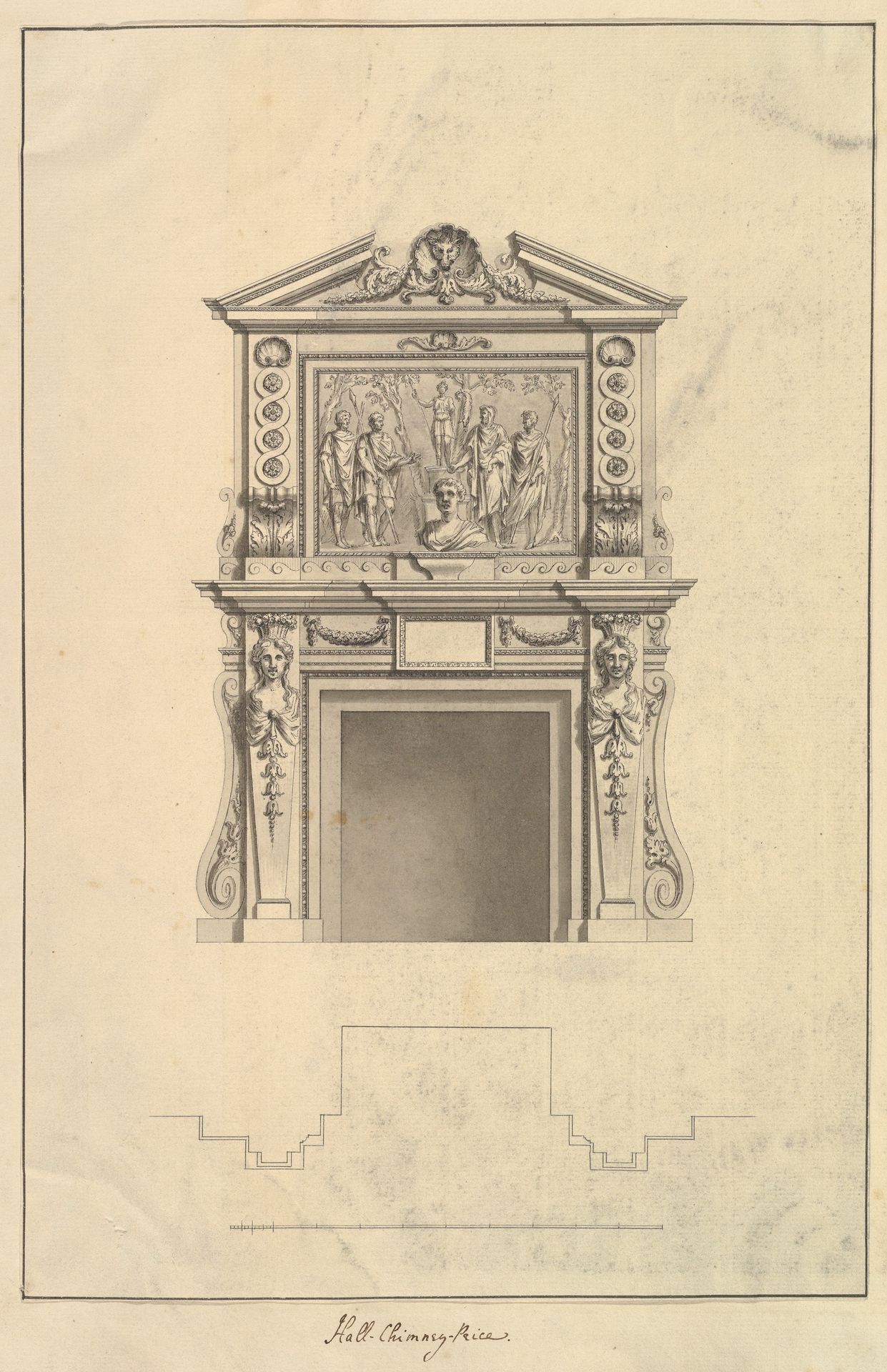 Hall Chimney-Piece, Houghton Hall, Norfolk by Isaac Ware