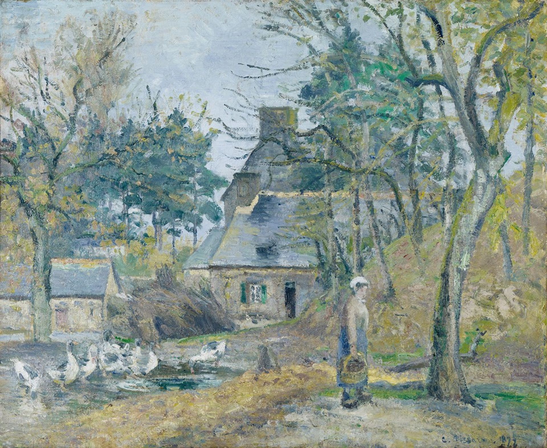 La ferme à Montfoucault by Camille Pissarro