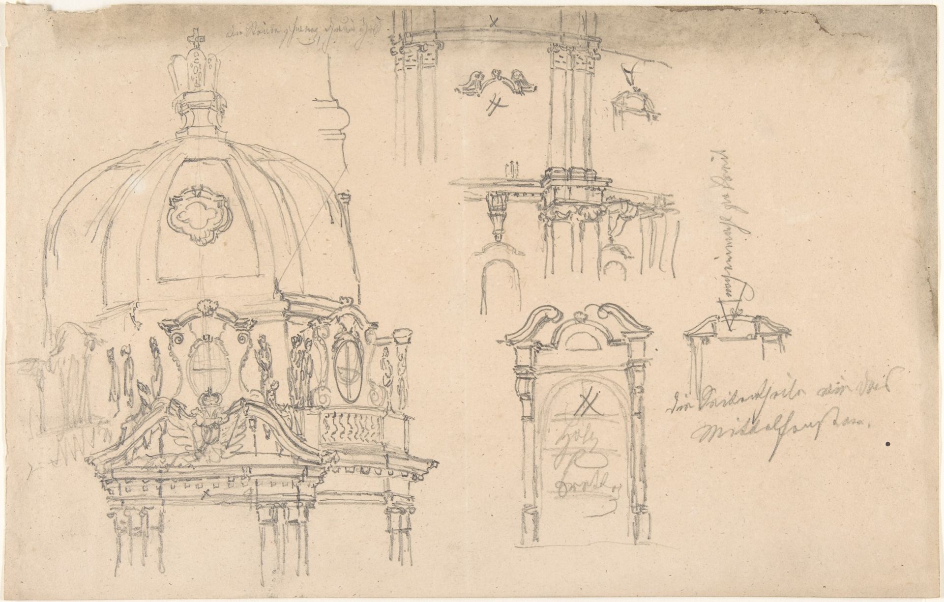 Studies of a monument by Anonymous