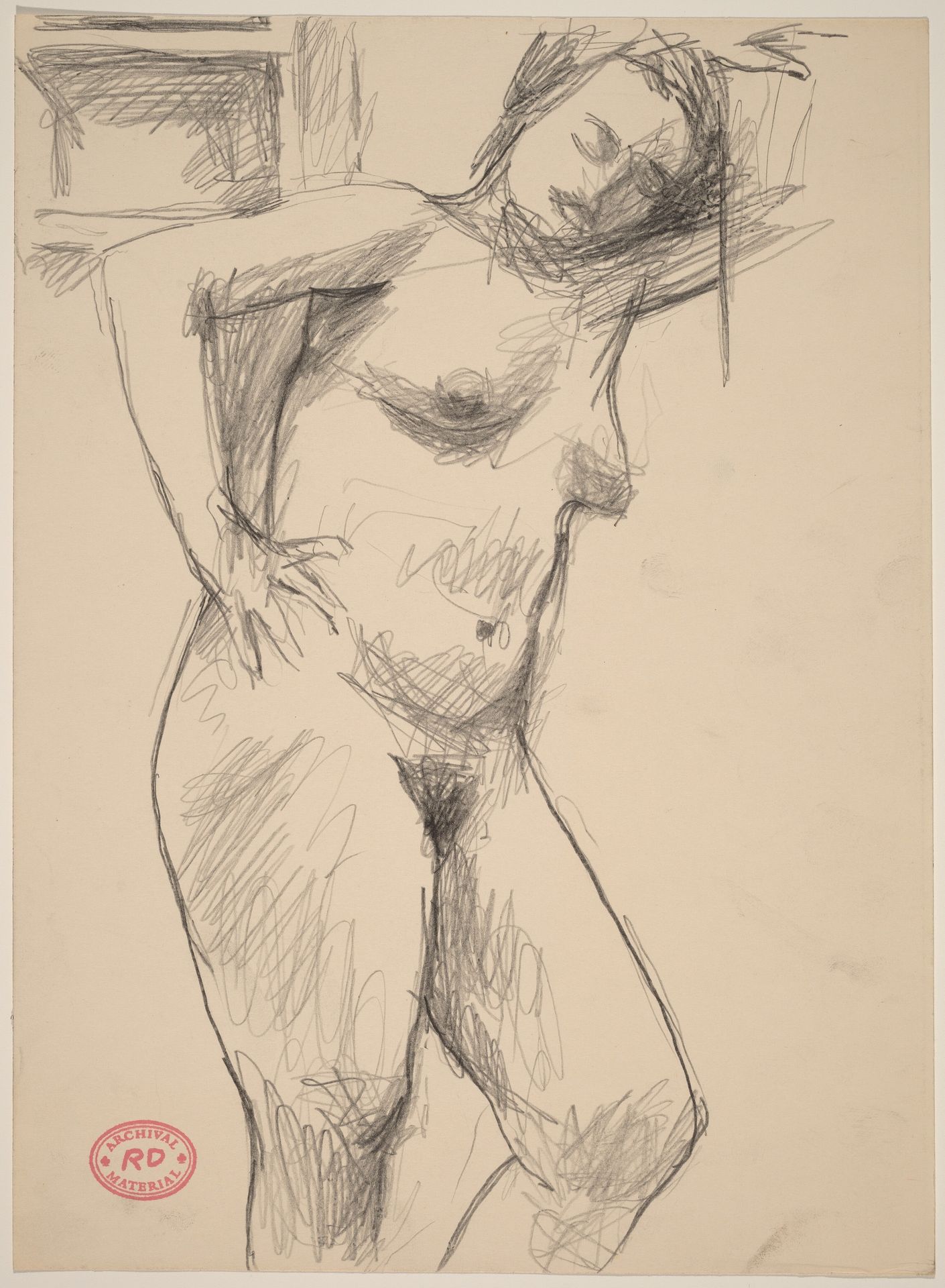 Untitled [standing female nude leaning against wall] by Richard Diebenkorn