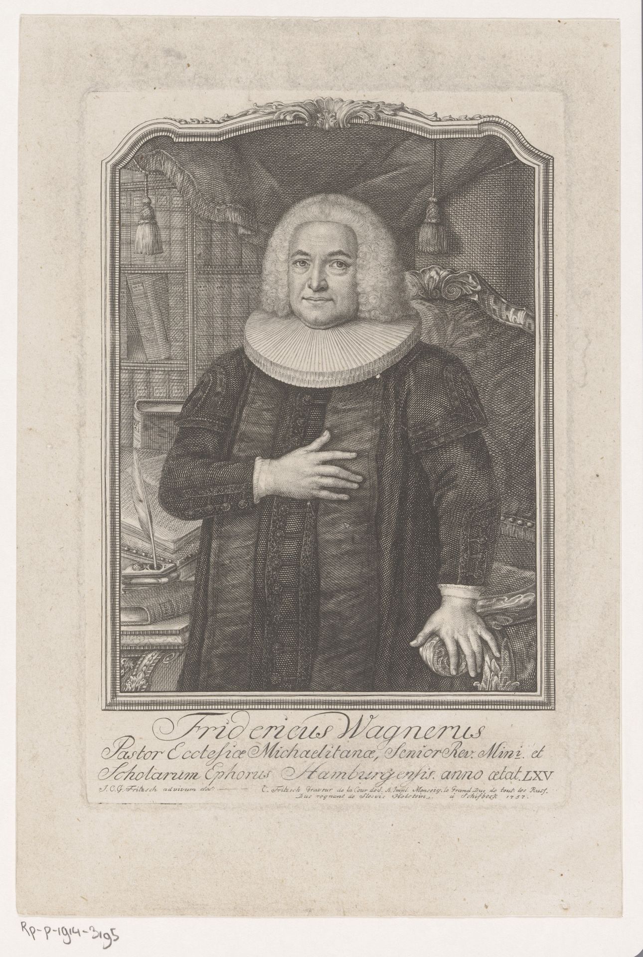Portret van Friedrich Wagner op 65-jarige leeftijd by Christian Fritzsch
