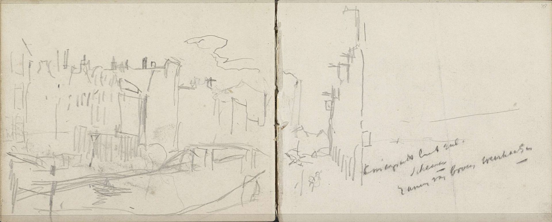 Looiersgracht te Amsterdam bij avond, gezien vanaf de Prinsengracht by George Hendrik Breitner