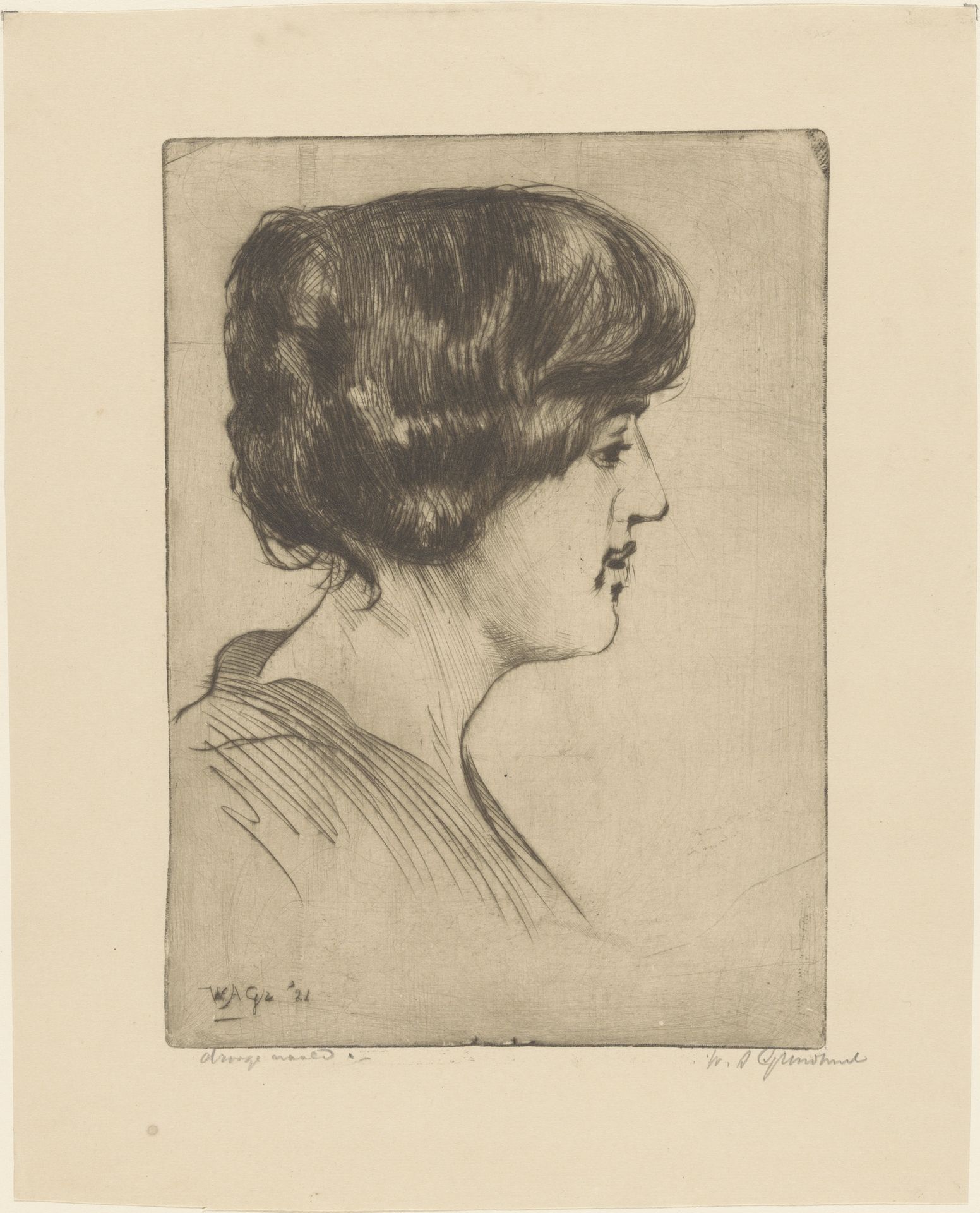 Portret van een onbekende vrouw by Willem Adrianus Grondhout
