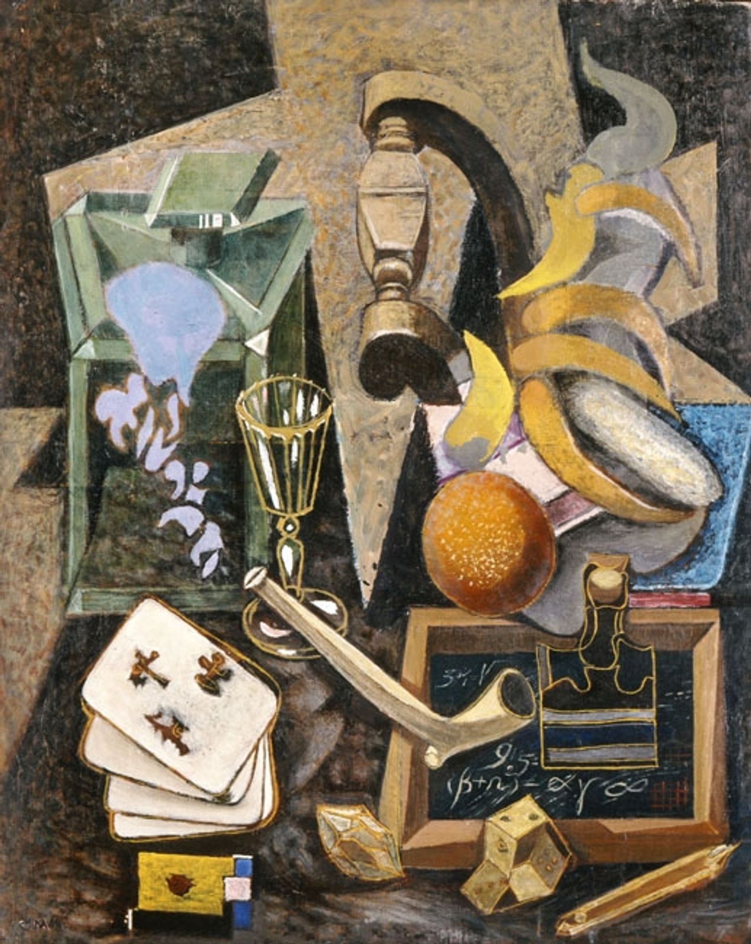 Still life with playing cards by Nikos Hadjikyriakos-Ghikas