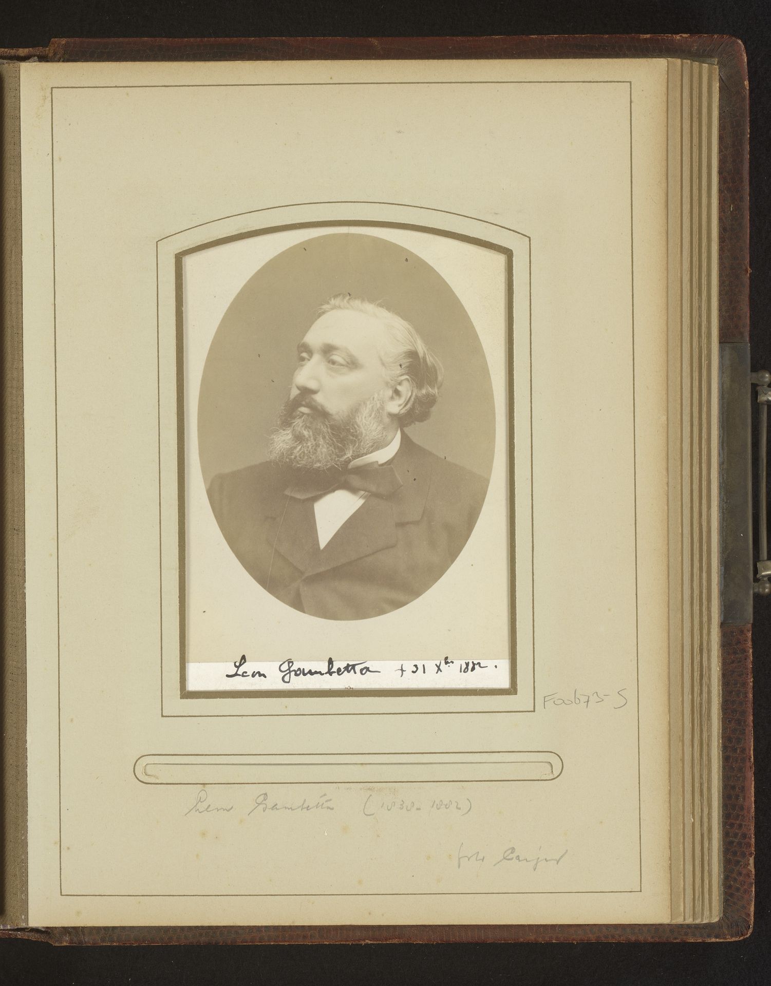 Portret van Leon Gambetta by Carjat et Cie.