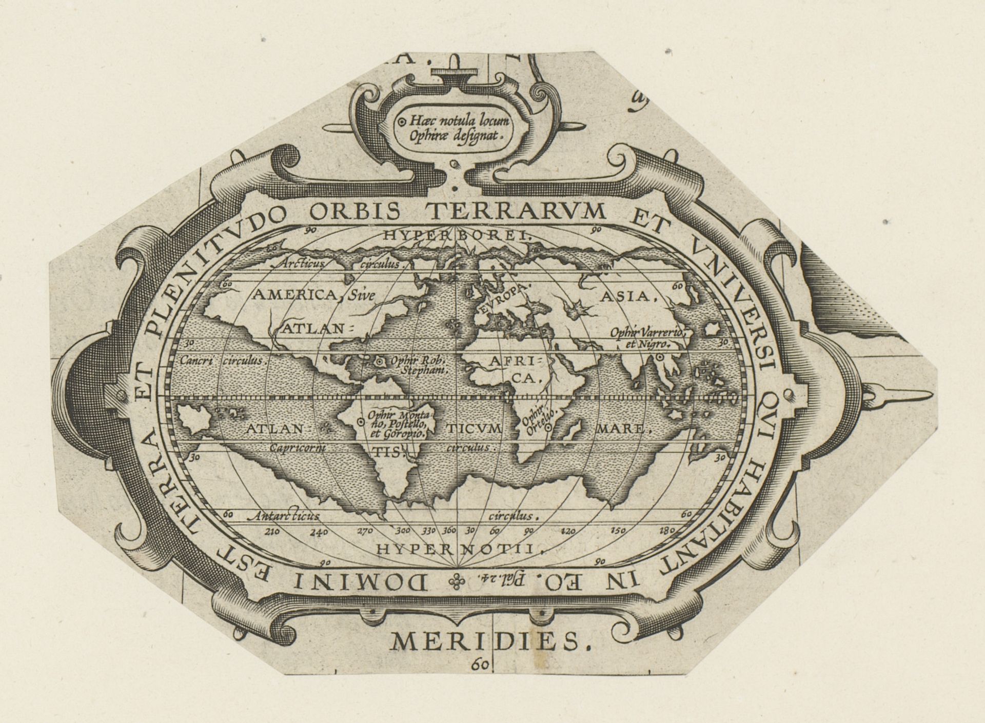 Cartouche met de wereldkaart by Anonymous