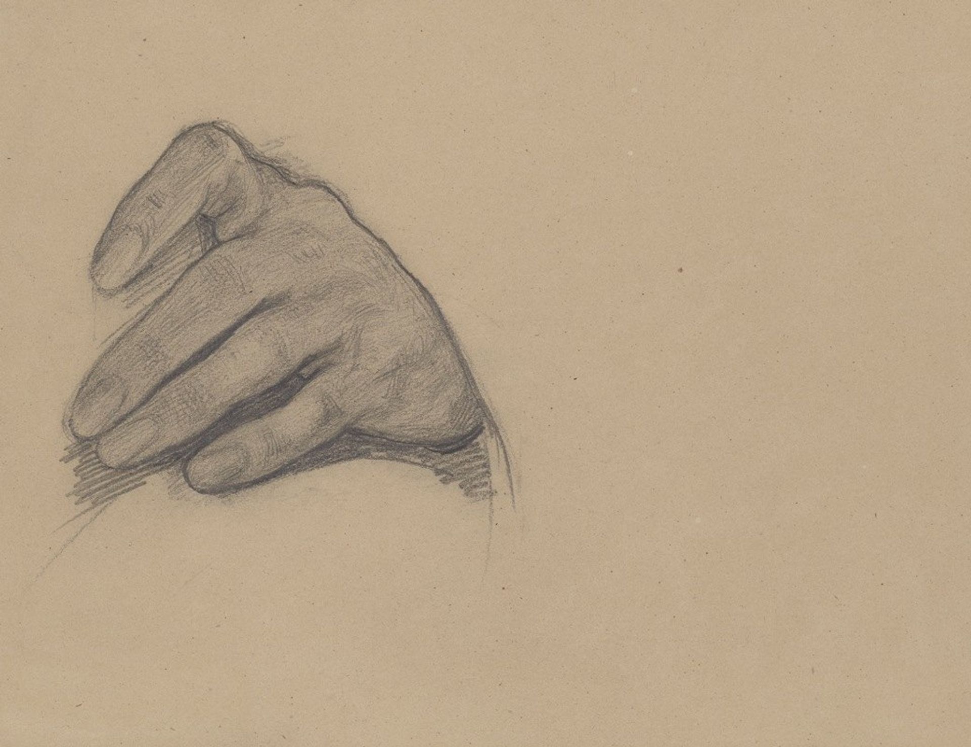 Study of the left hand of Władysław Jagiełło for the painting ‘Queen Jadwiga’s Oath’ by Józef Simmler
