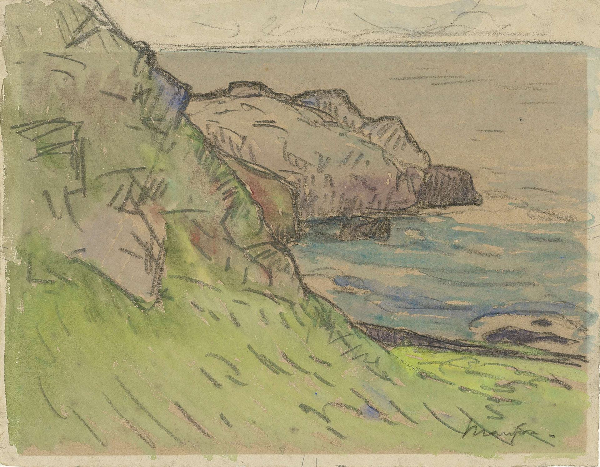 Côte rocheuse en Bretagne Bretonse kustlandschap by Maxime Maufra
