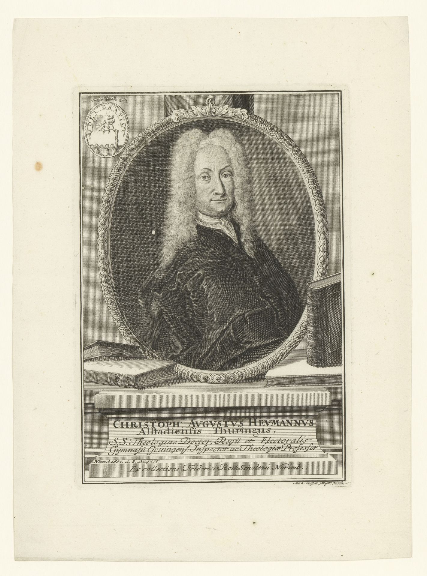 Portret van Christoph August Heumann by Michael Rössler