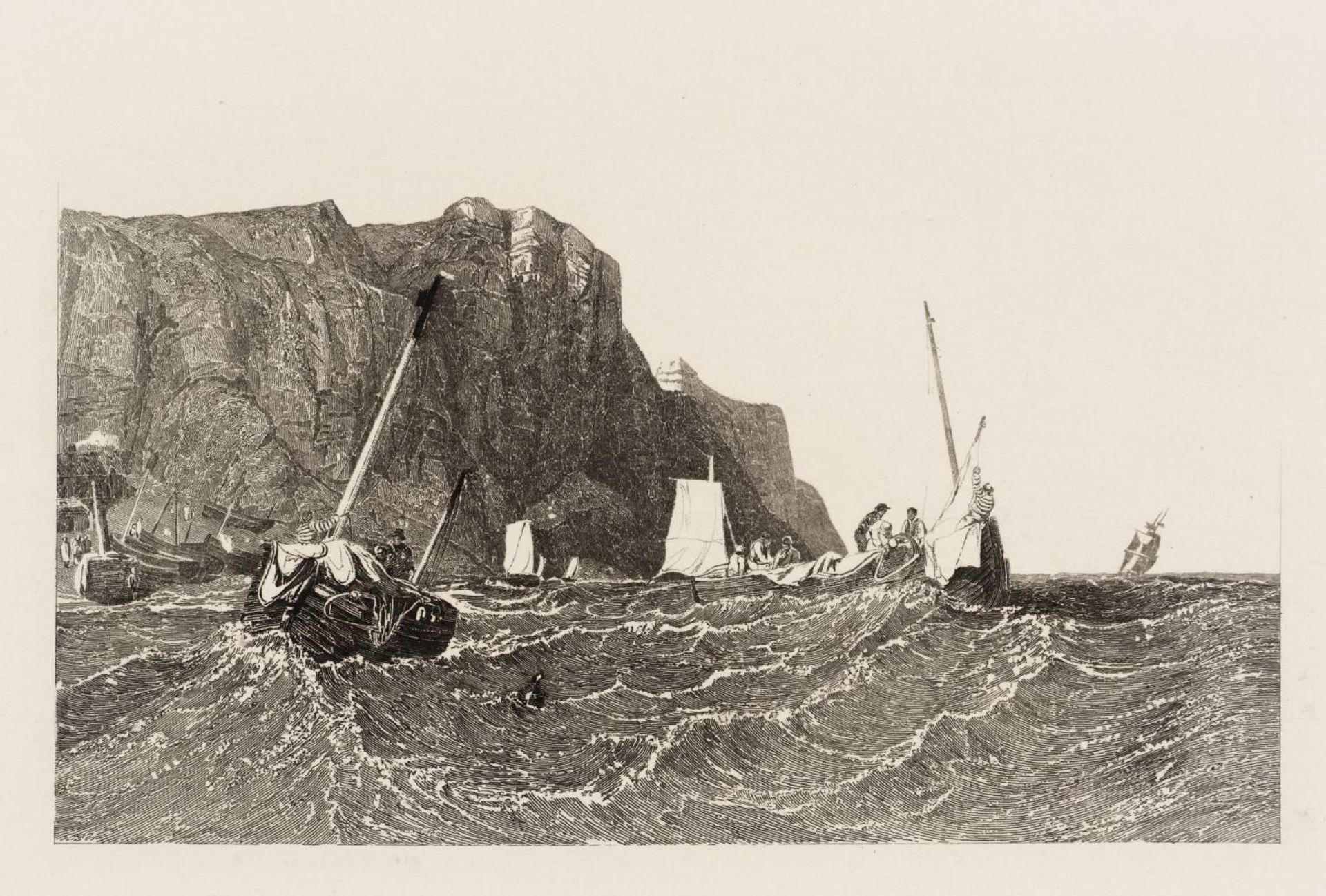 East Cliff, Hastings, engraved by J. Stephenson by Clarkson Stanfield