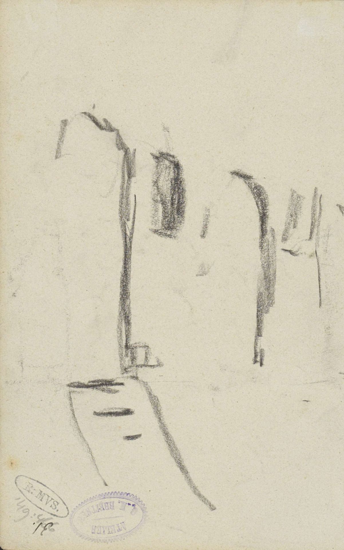 Gevel, mogelijk van een gebouw op de Westelijke Eilanden te Amsterdam by George Hendrik Breitner