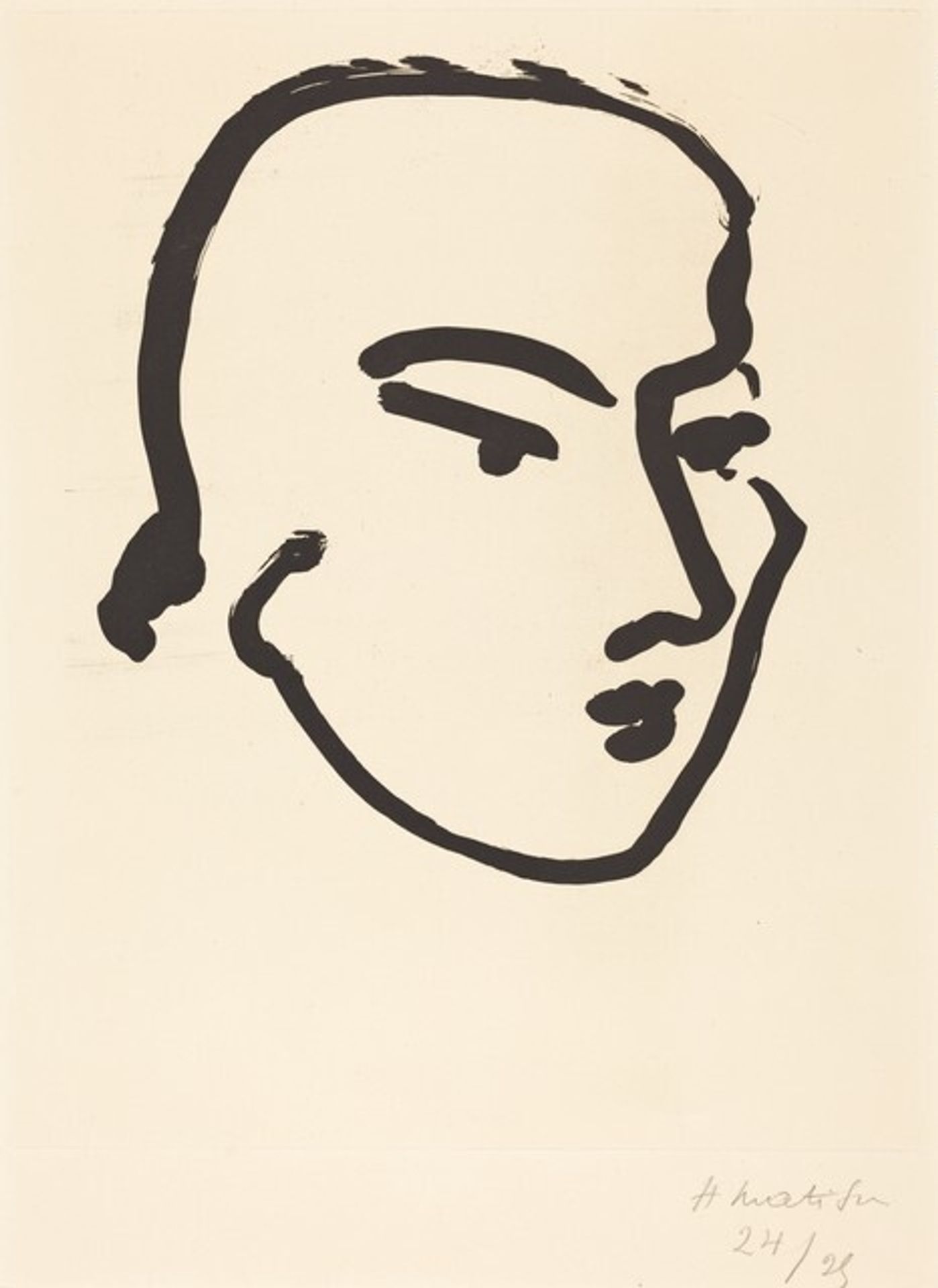 Nadia - Face with Slanted Eyes (Nadia - Visage aux yeux obliques) by Henri Matisse
