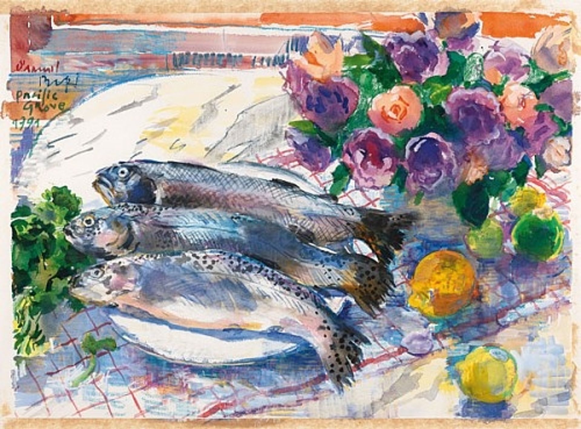 Fish, Flowers and Fruits by Samuel Buri