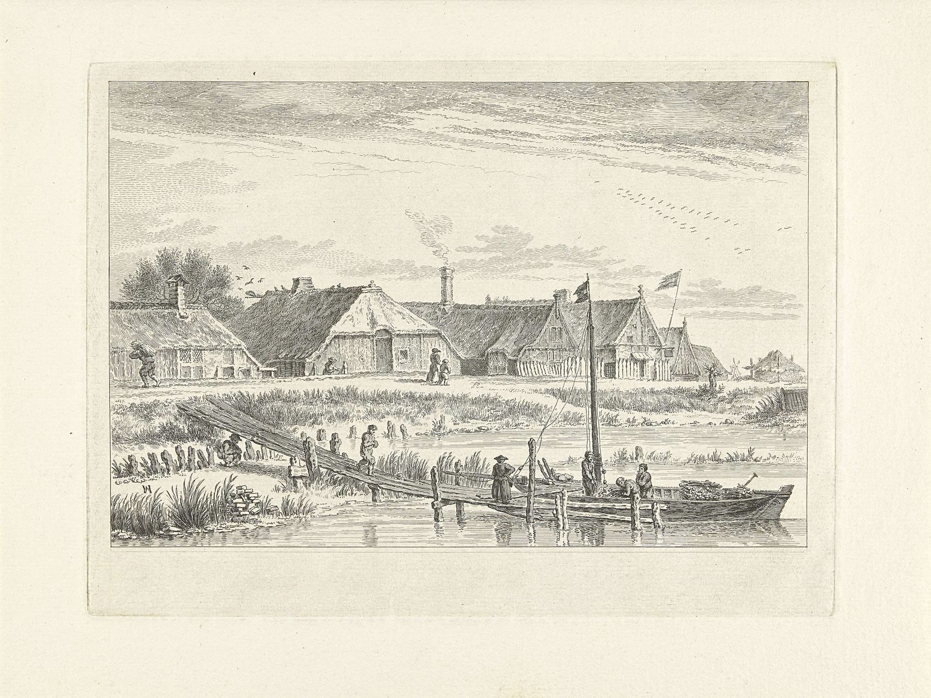 Schellingwoude vanaf de waterkant, 1619 by Simon Fokke