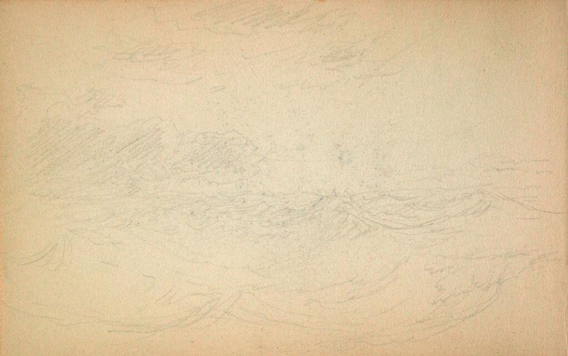 Sketchy Landscape; verso: Two Sketches of Men with Rowboats by Sanford Robinson Gifford