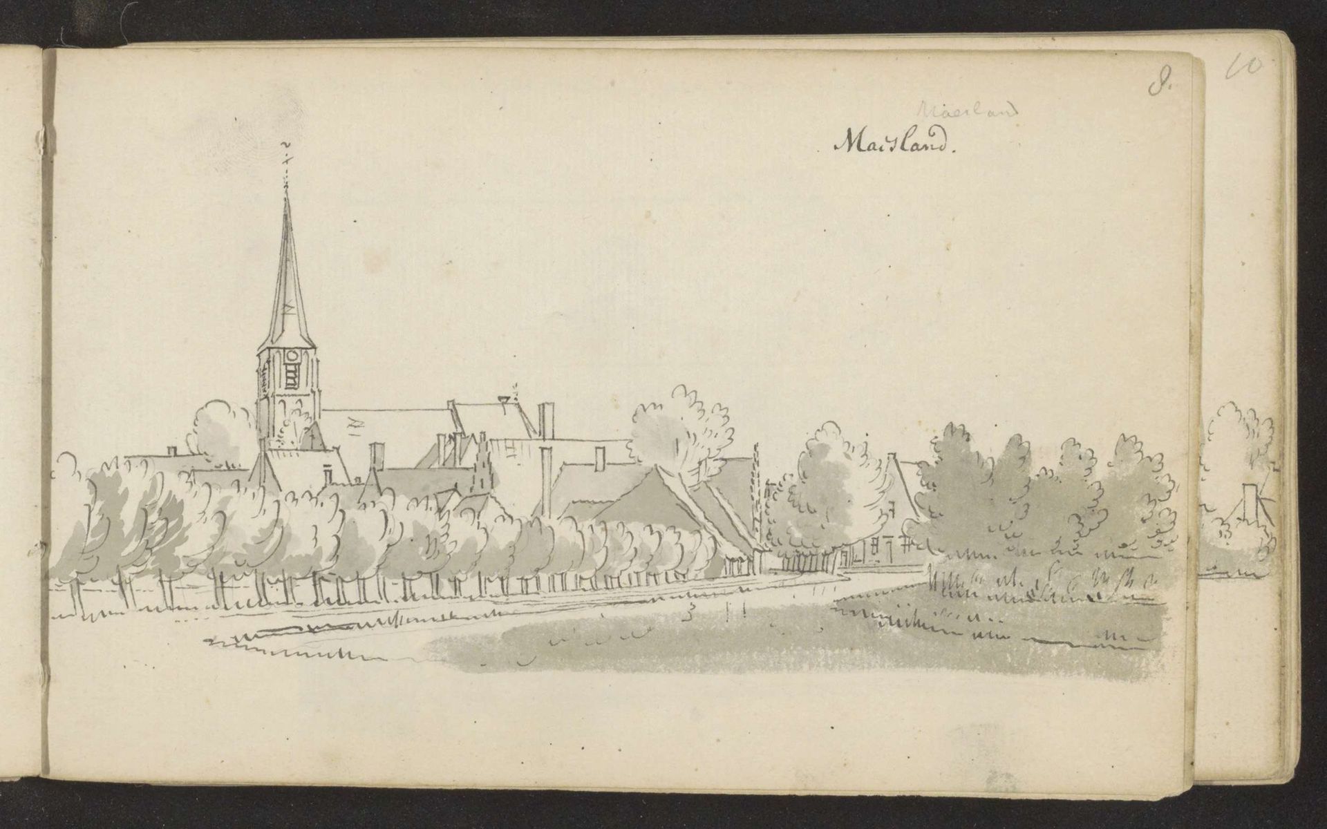 Dorpsgezicht te Maasland by Abraham de (II) Haen