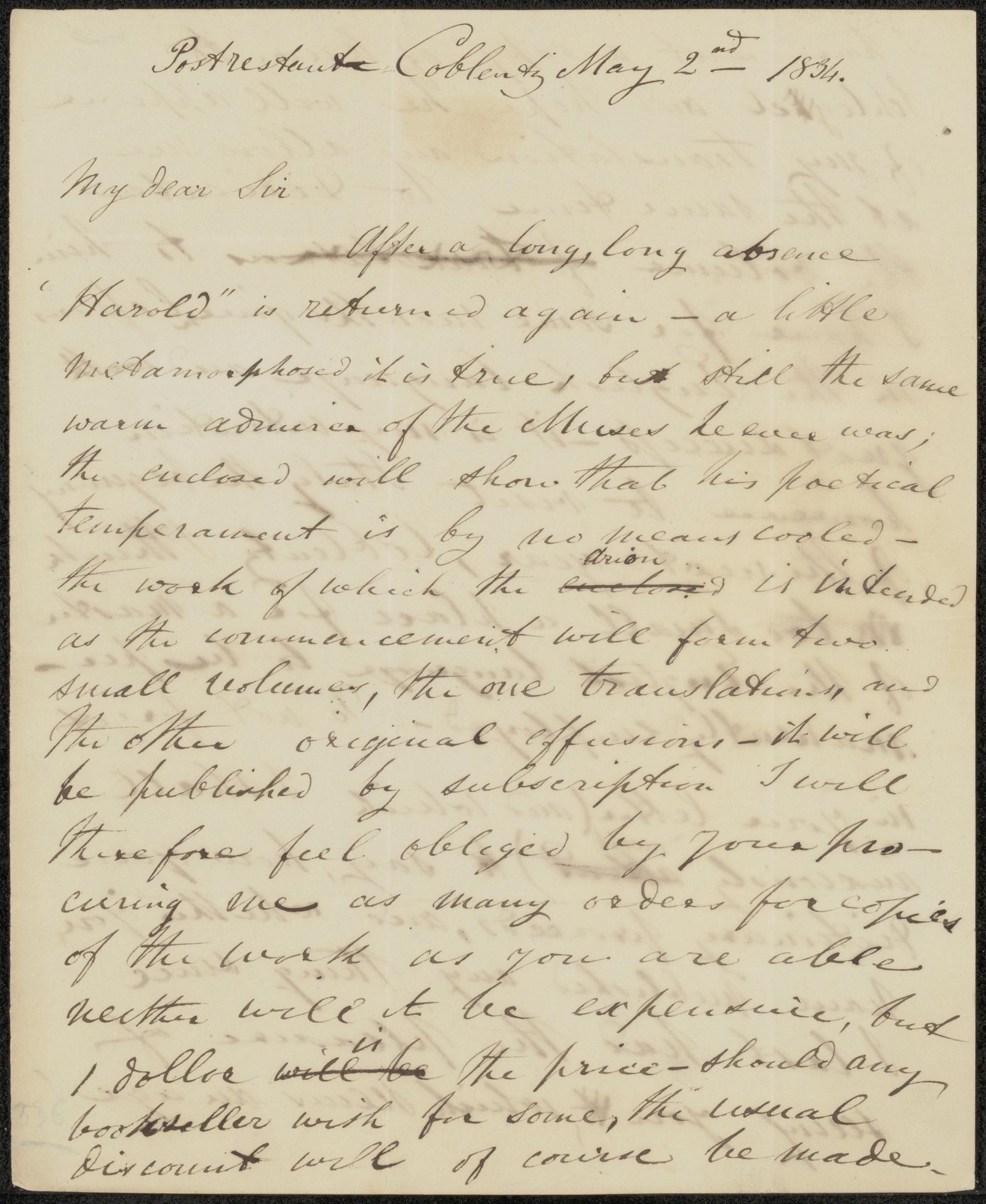 Brief aan professor Göller by Charles Howard Hodges
