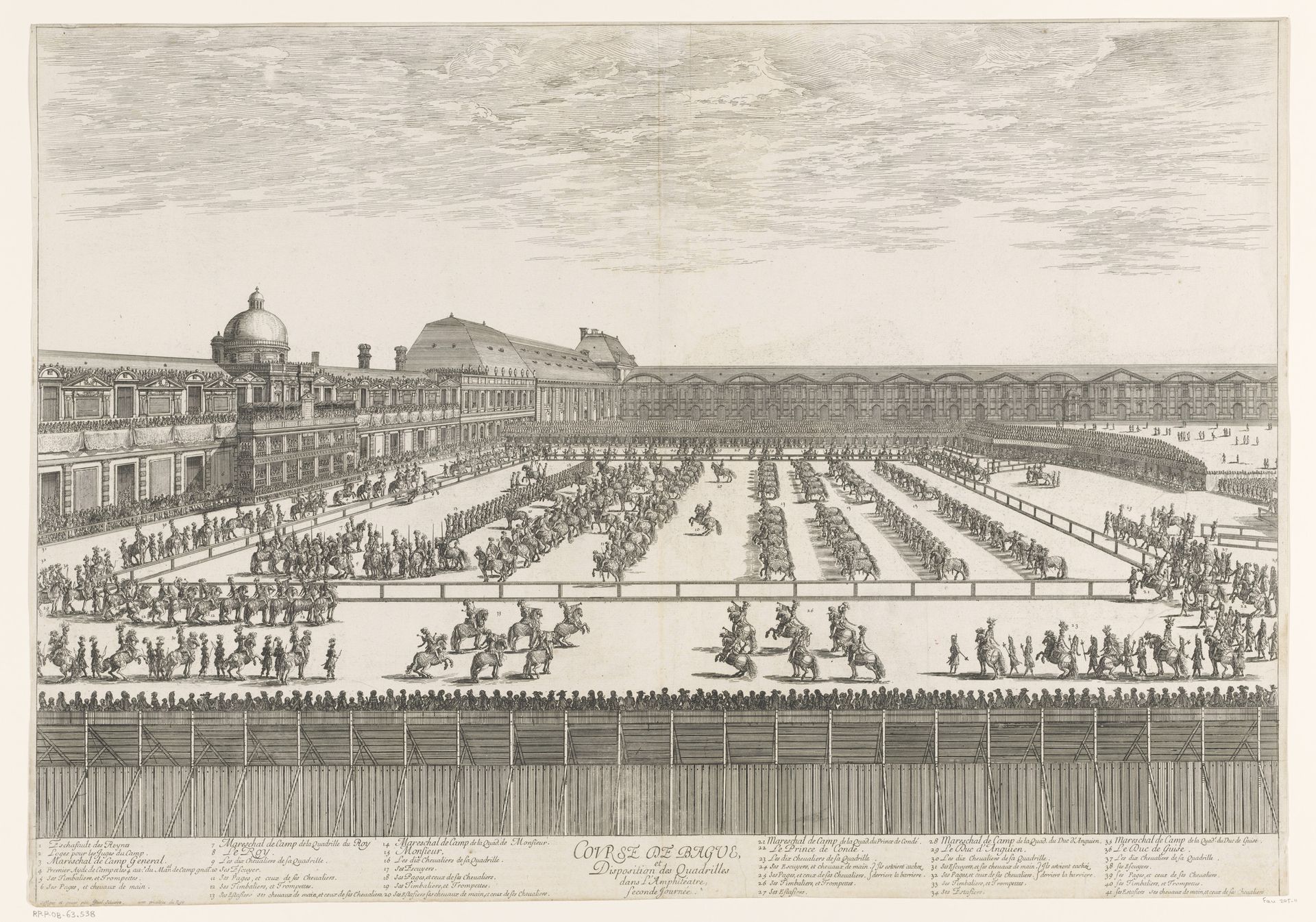 Toernooi met Lodewijk XIV aan het ringsteken by Israel Silvestre