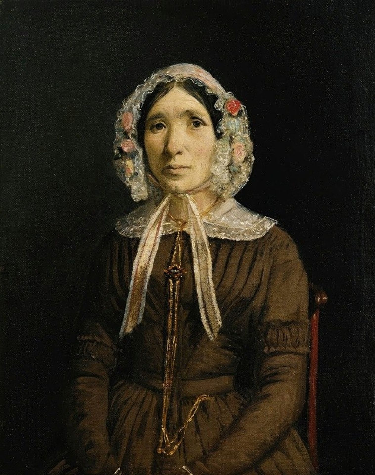 Femme au bonnet de dentelle by Camille Corot