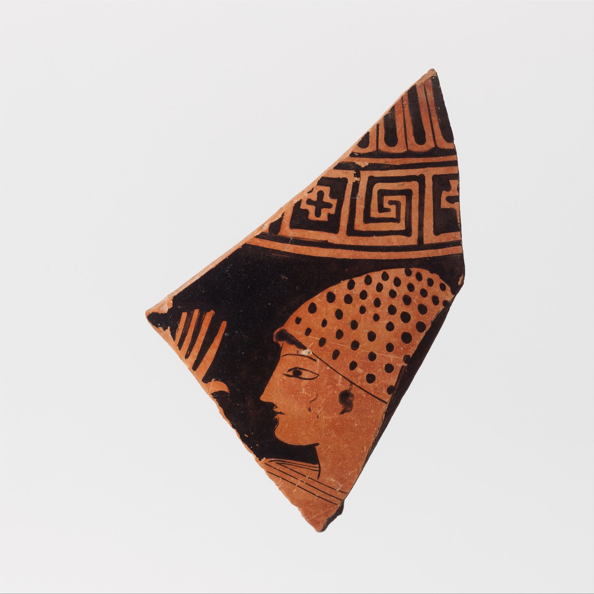 Fragment of a terracotta lebes gamikos (round-bottomed bowl with handles and stand used in weddings) by Mannerists