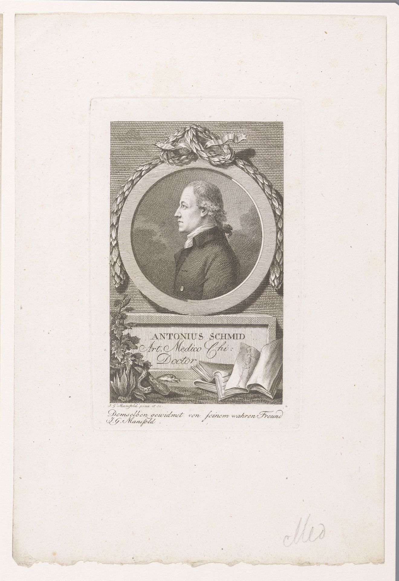 Portret van Antonius Schmid by Johann Georg Mannsfeld