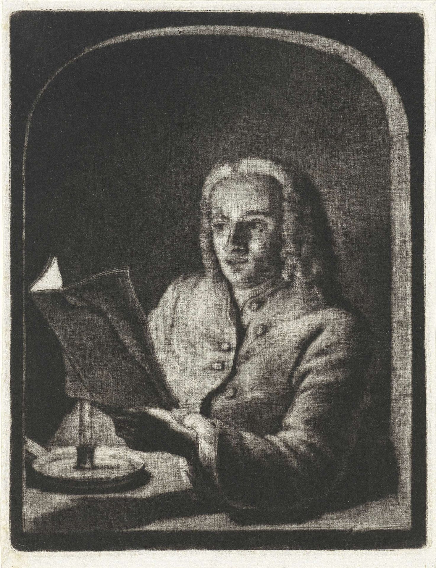 Man bij kaarslicht, mogelijk Jan Snellen by Aert Schouman