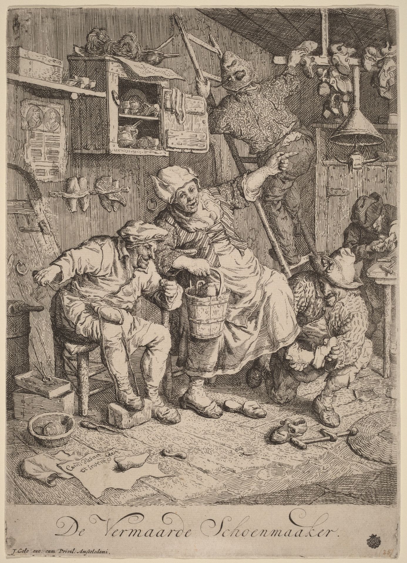 The Merry Shoemaker by Cornelis Dusart