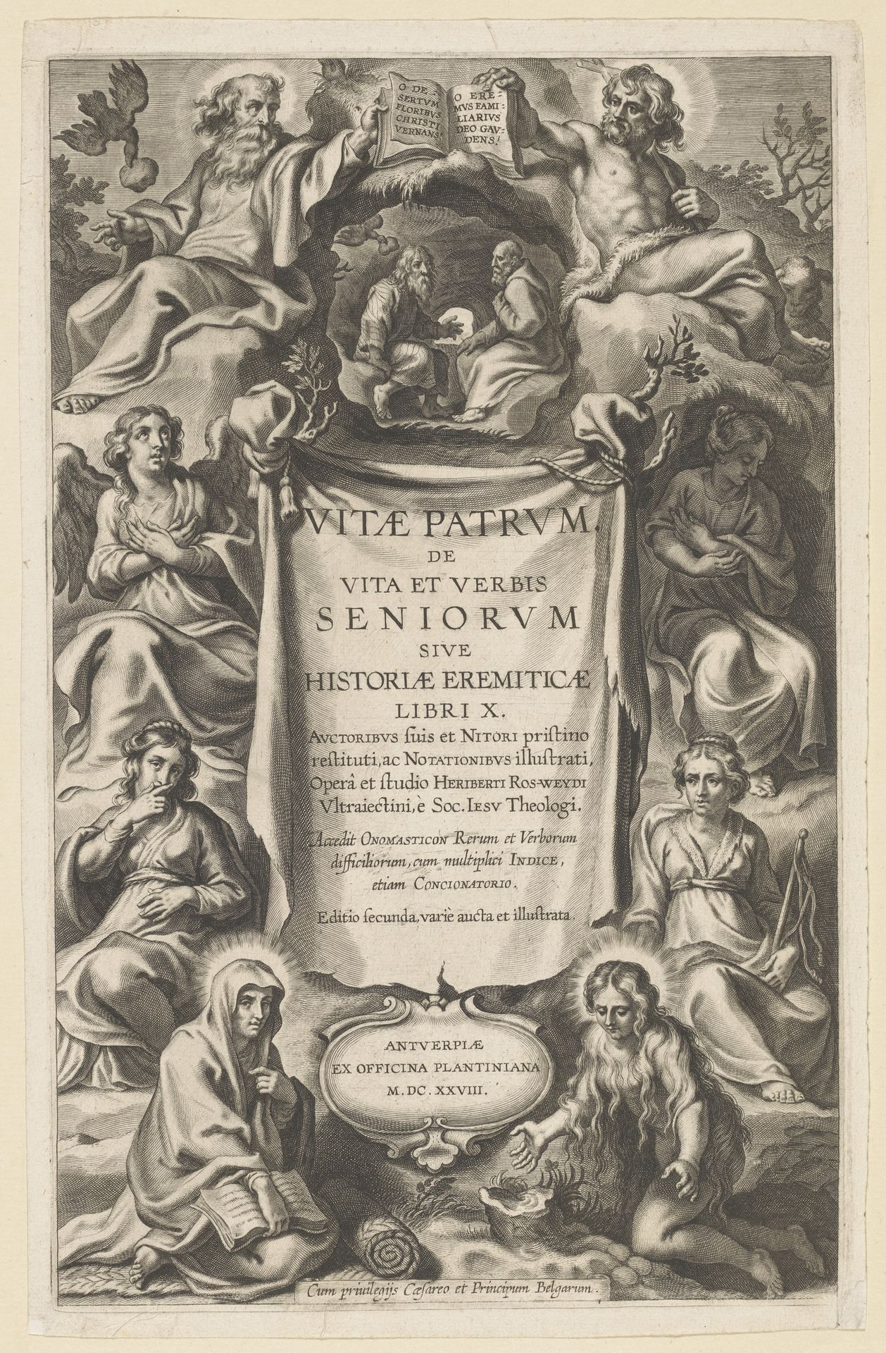 Verschillende heiligen in een landschap by Cornelis Galle I