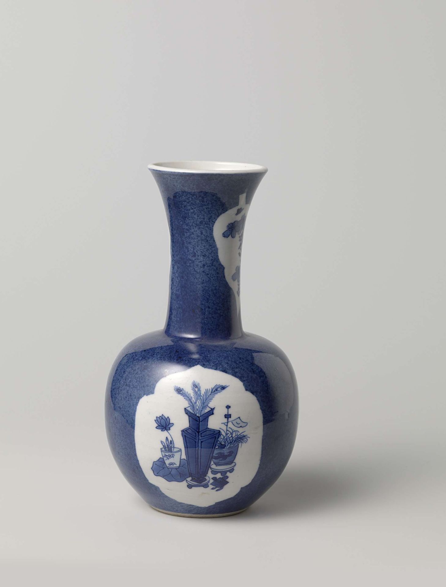 Vase with powder blue, antiquities and flower sprays by Anonymous