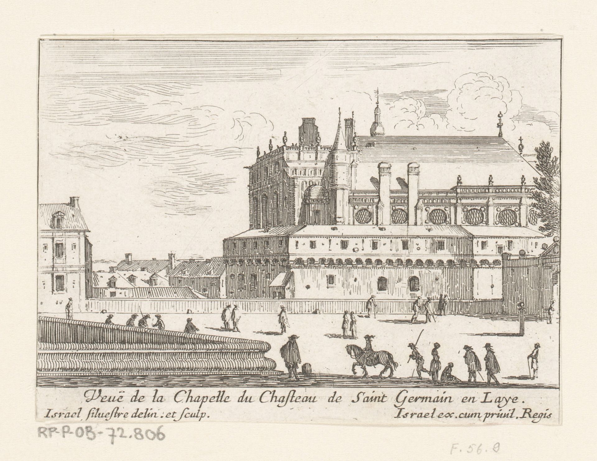 Gezicht op de kapel van kasteel Saint-Germain-en-Laye by Israel Silvestre