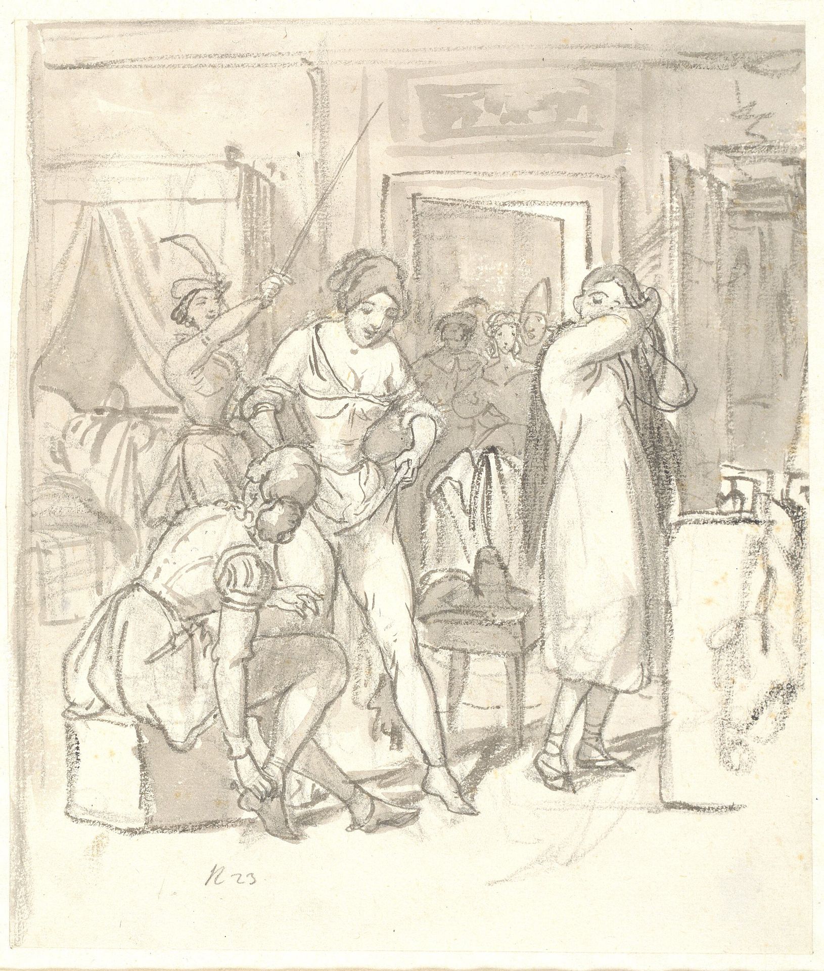 Søstrenes påklædning til karnevallet by Wilhelm Marstrand