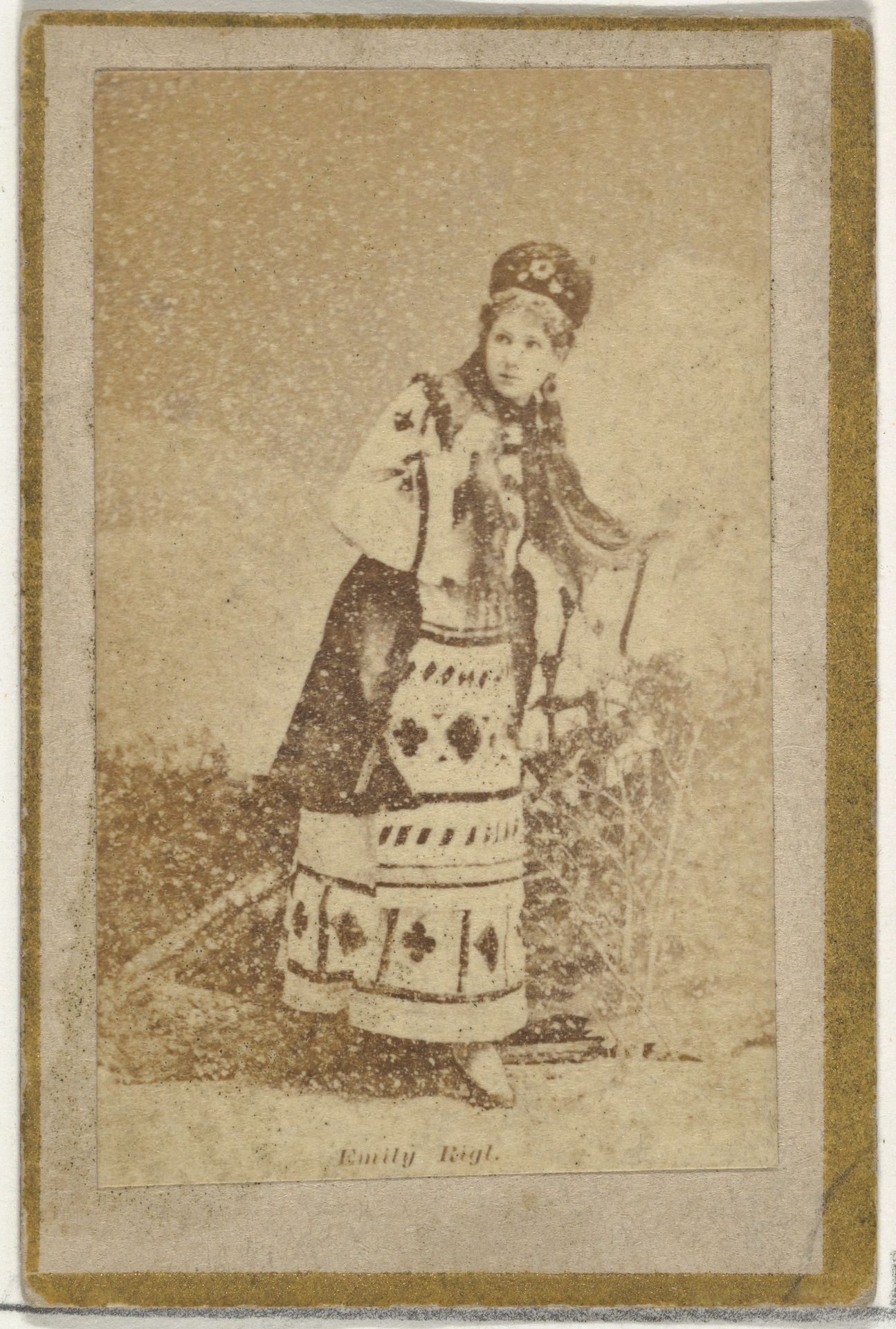Emily Rigl, from the Actresses and Celebrities series (N60, Type 2) promoting Little Beauties Cigarettes for Allen & Ginter brand tobacco products by Allen & Ginter