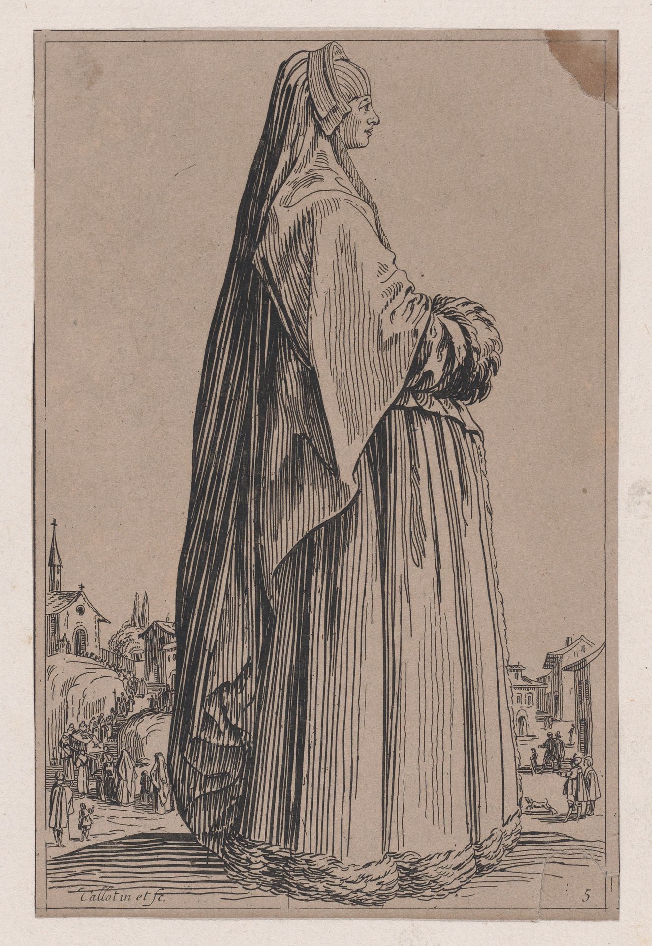 Copy of La Dame Coiffée d'un Grand Voile et a la Robe Bordée de Fourrures (The Lady Wearing a Long Veil and a Fur-Lined Robe), from La Noblesse (The Nobility) by Anonymous