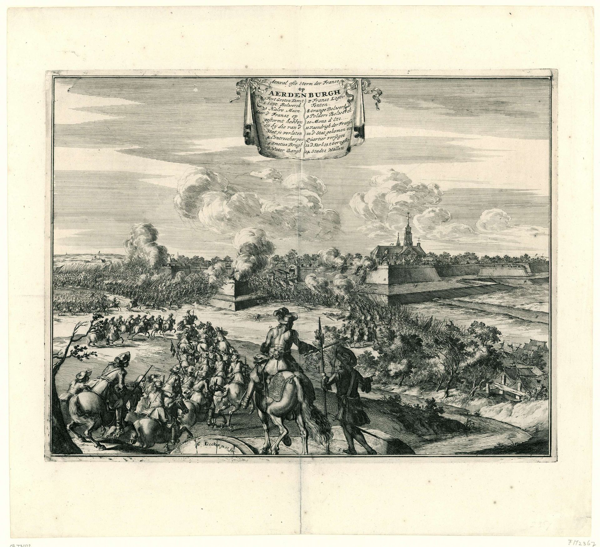 Bestorming van Aardenburg door de Fransen op 29 juni 1672 by Coenraet Decker
