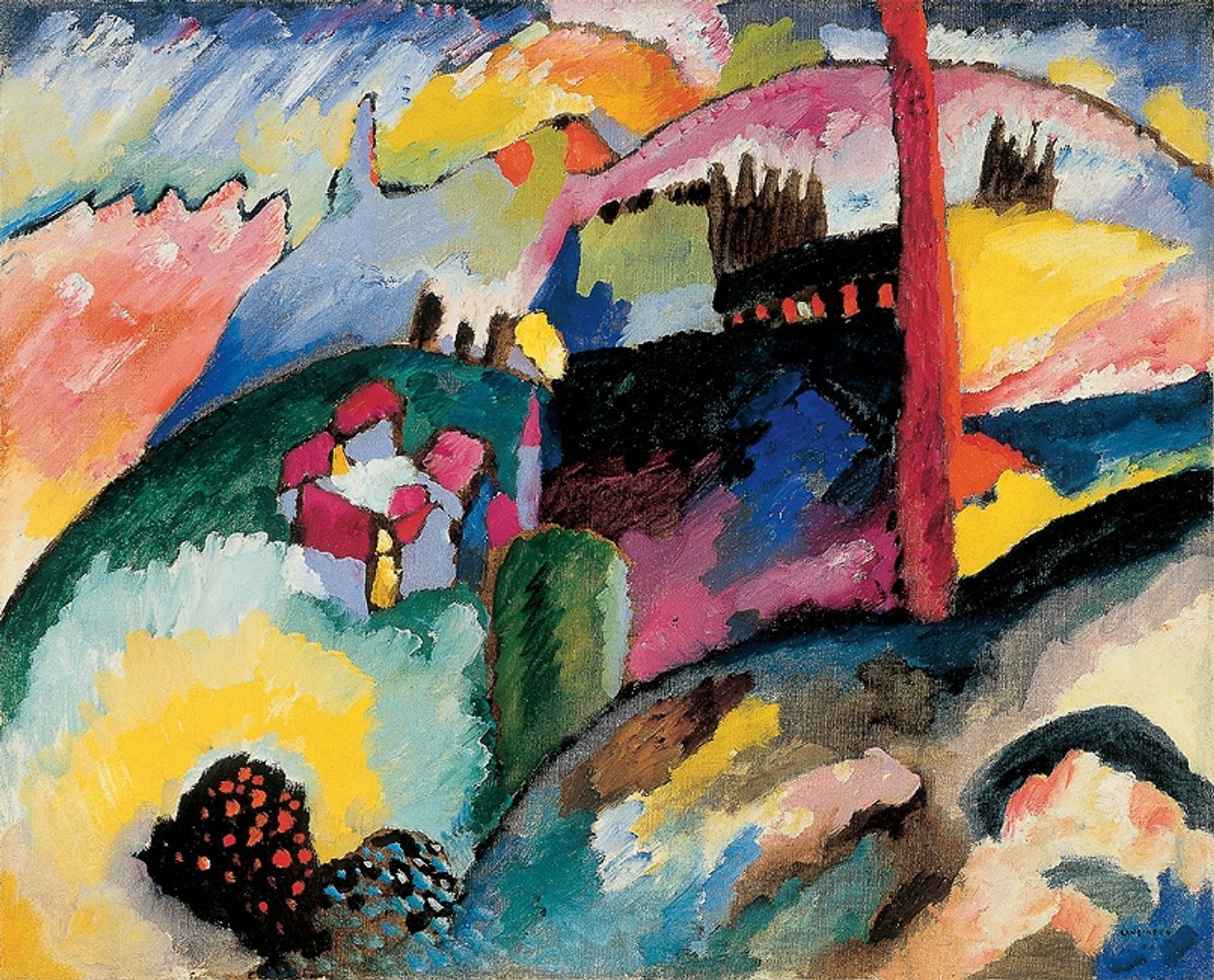 Landscape with factory chimney by Wassily Kandinsky