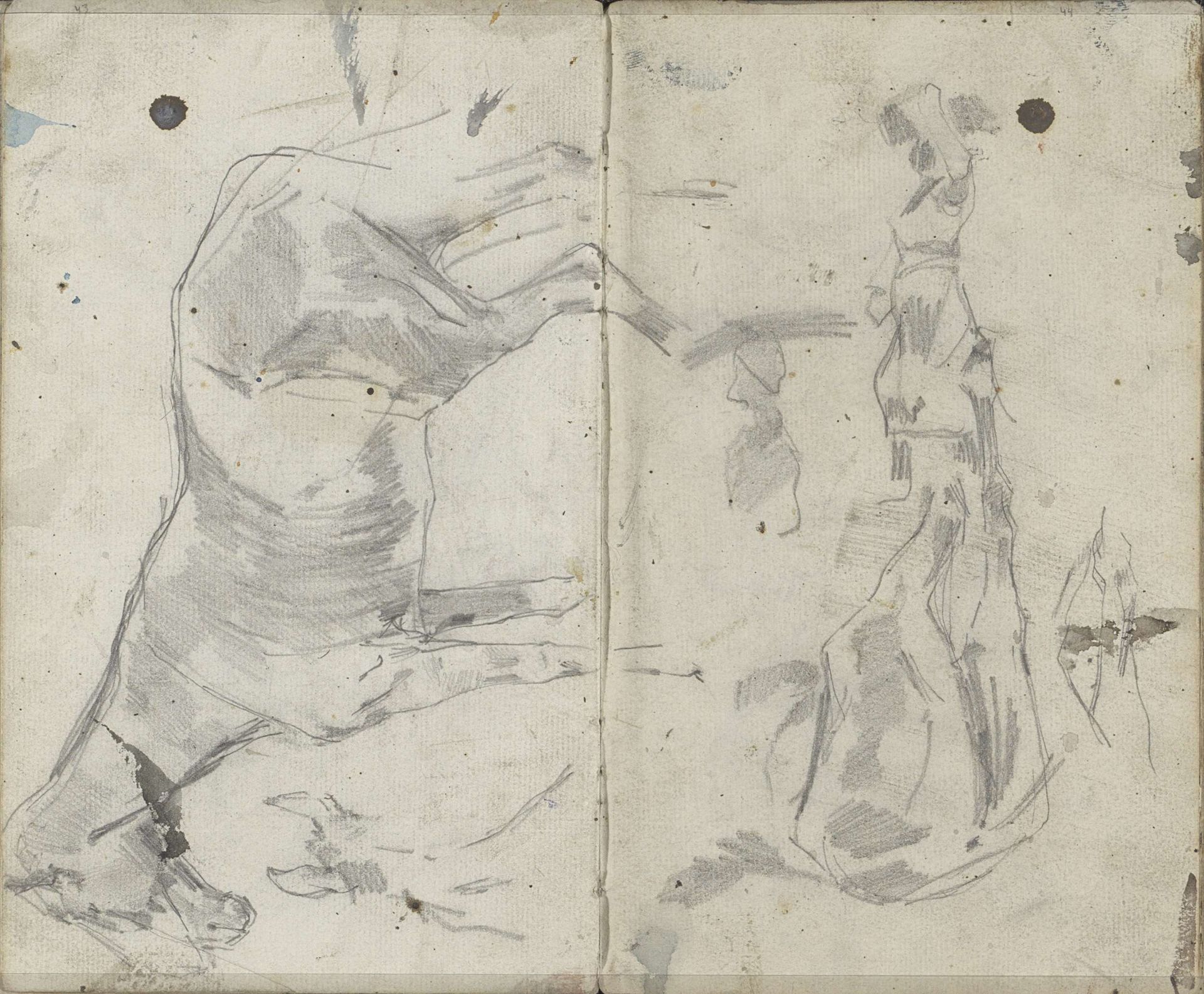 Studieblad met paarden by George Hendrik Breitner