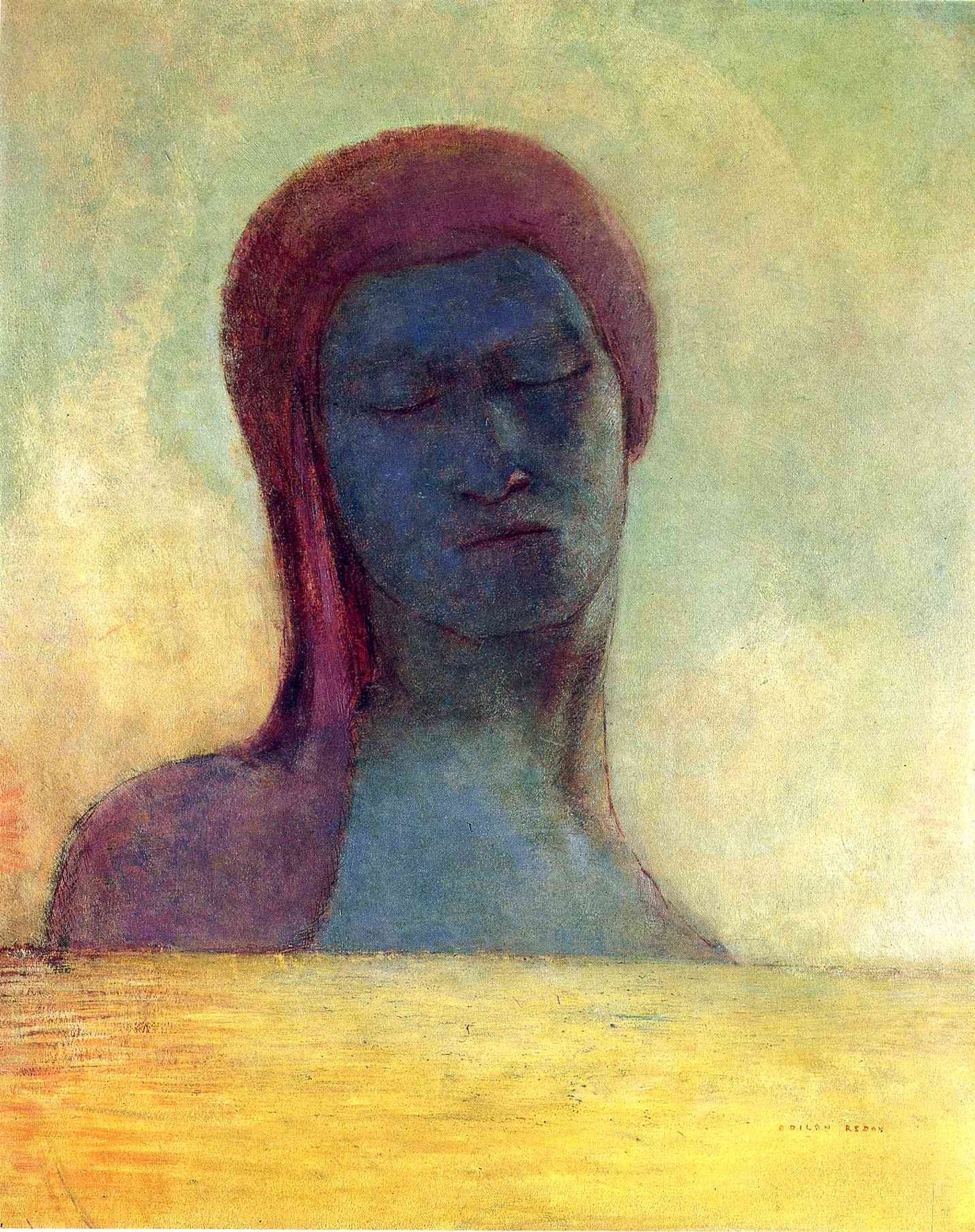 Closed Eyes by Odilon Redon