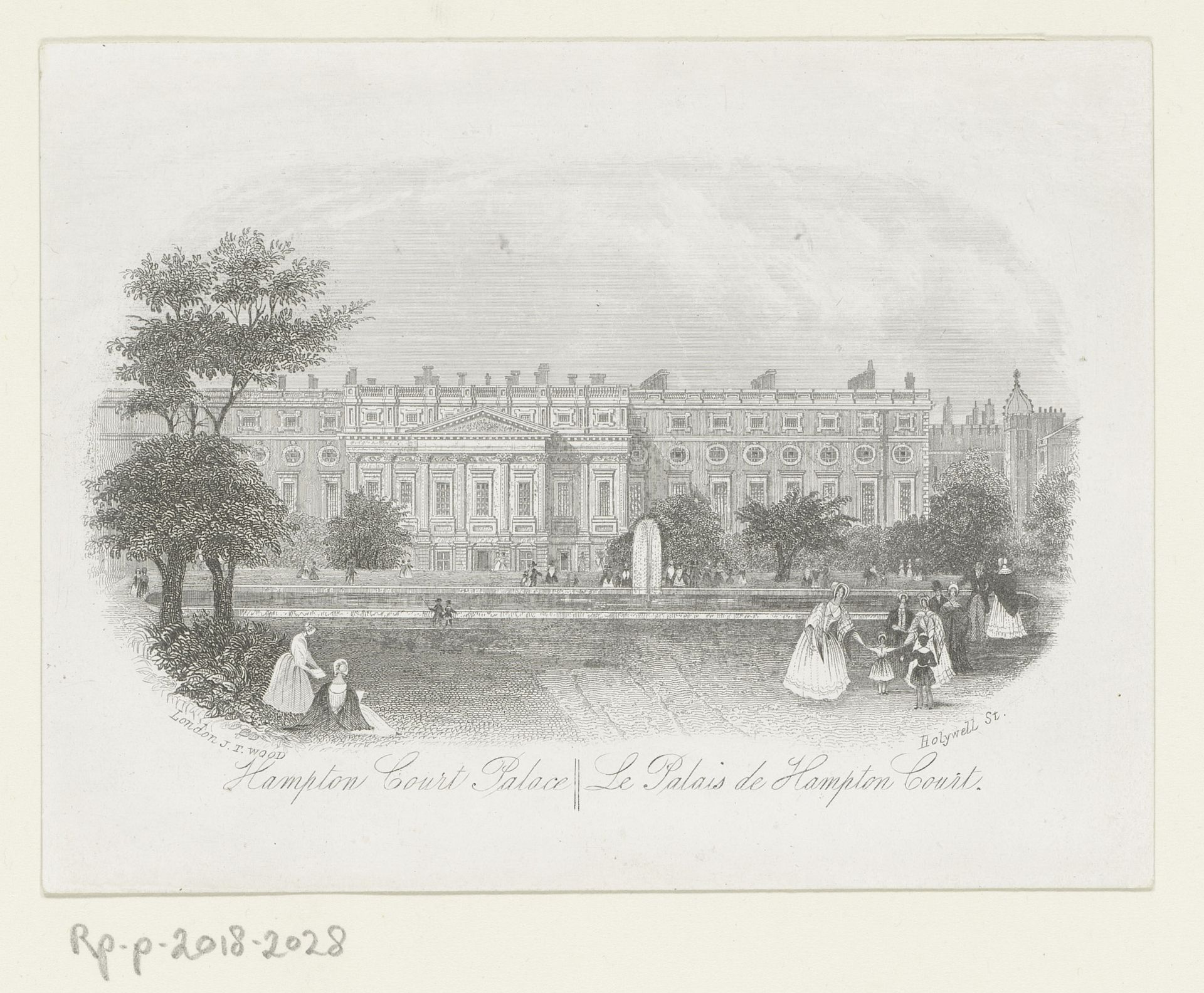 Gezicht op Hampton Court Palace, te Londen by Anonymous