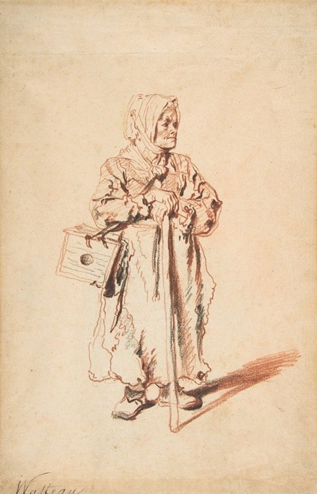 Standing Savoyarde with a Marmot Box by Jean-Antoine Watteau