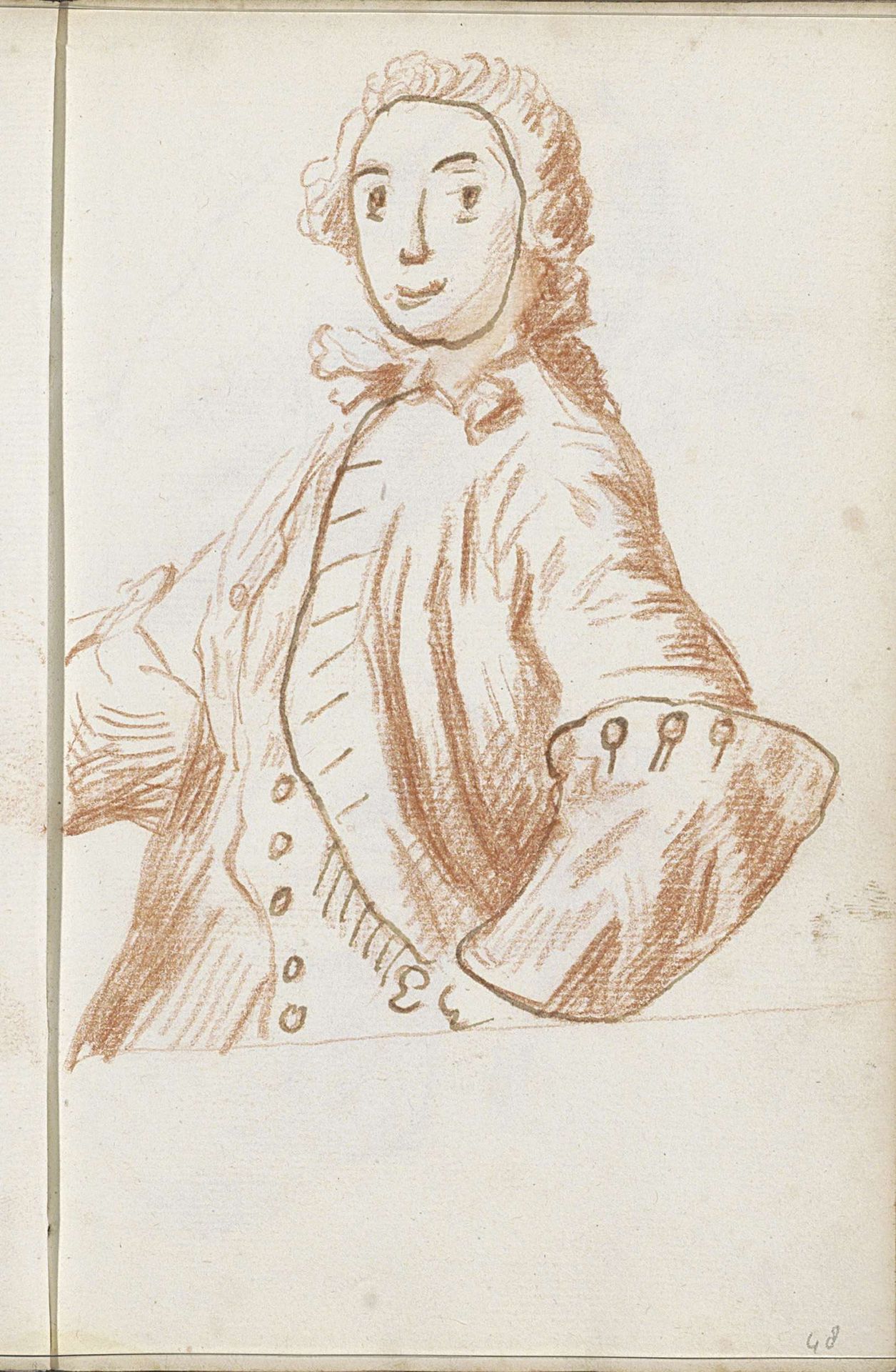 Staande man met de hand op de heup by Petrus Johannes van Reysschoot