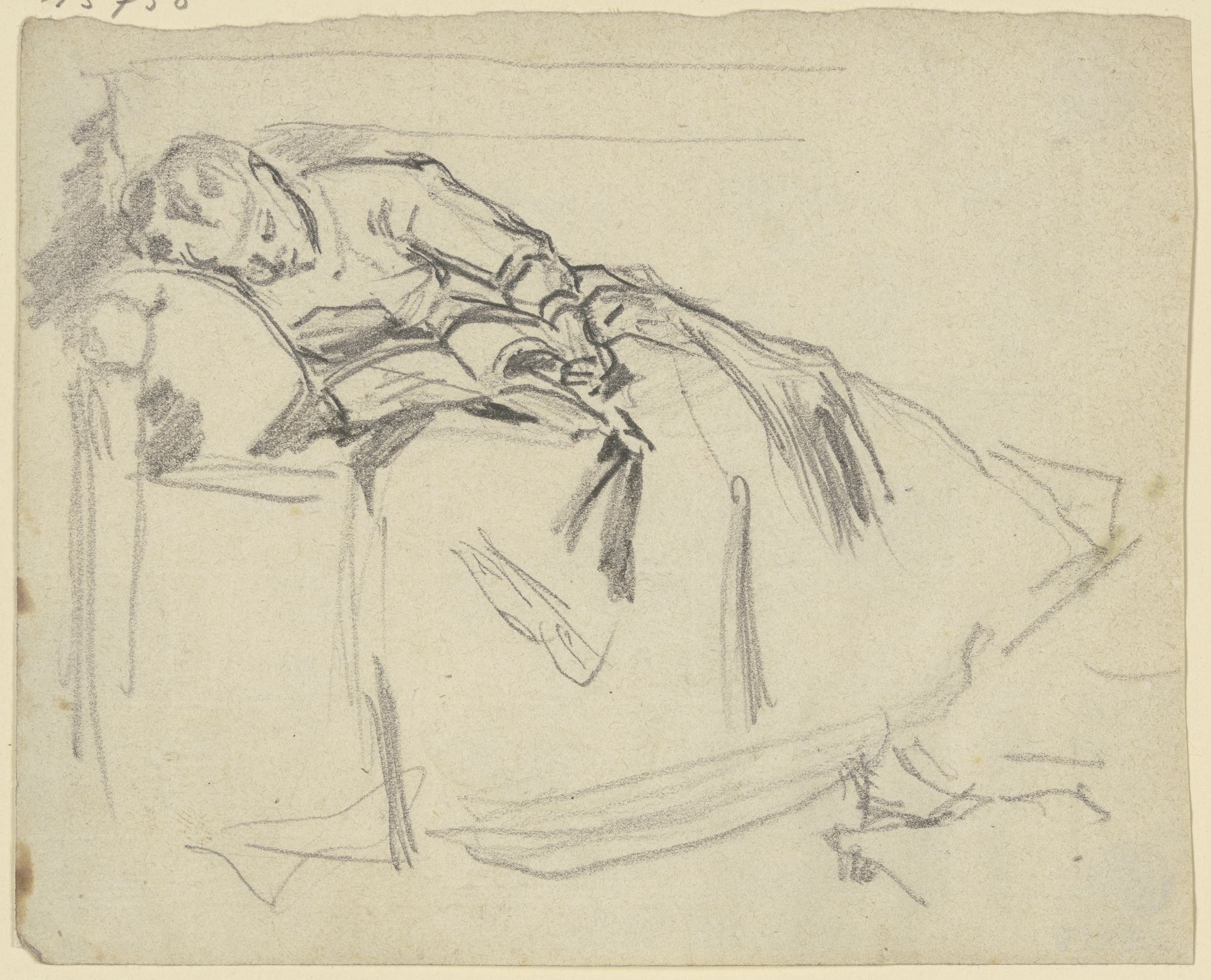 Auf dem Sofa eingeschlafene Frau by Philipp Rumpf