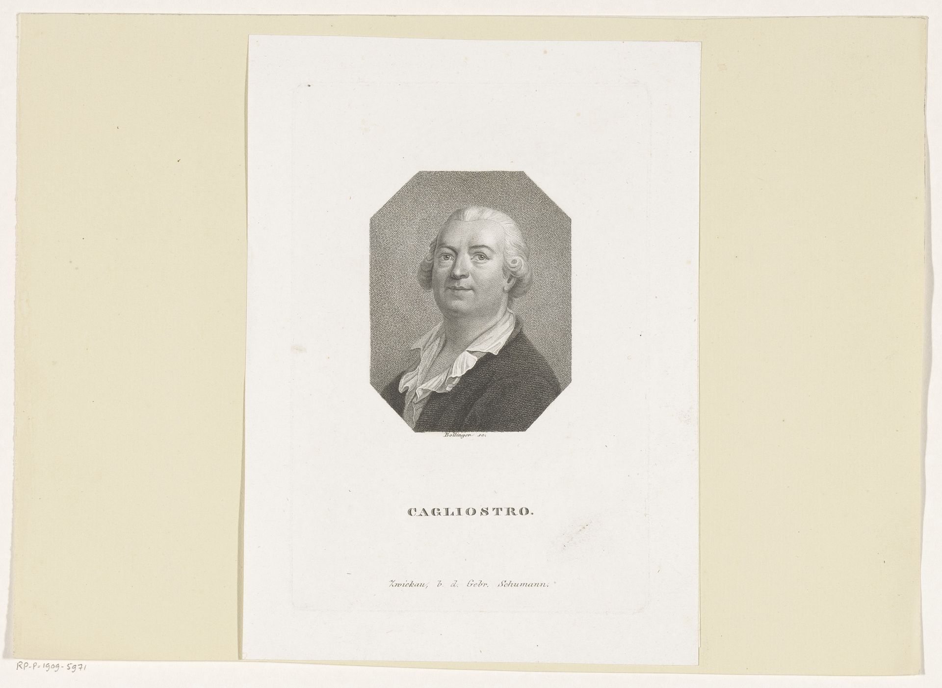 Portret van Alessandro Cagliostro by Friedrich Wilhelm Bollinger