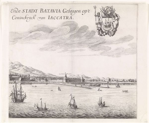 Gezicht op Batavia (rechter blad)